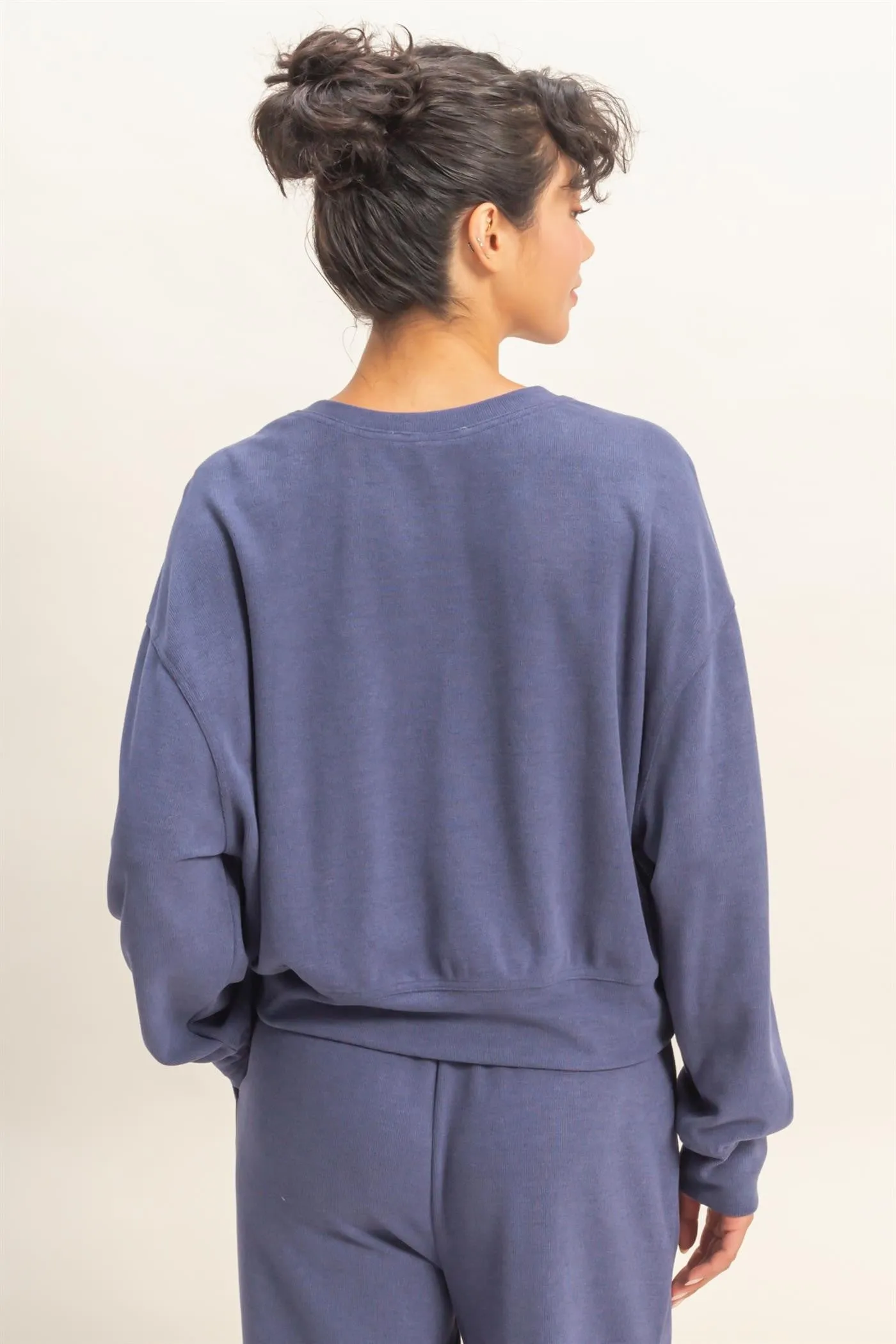 Kinsley Soft Ribbed Sweatshirt, Dusty Indigo sold by North & Main Clothing Company product image thumbnail 5