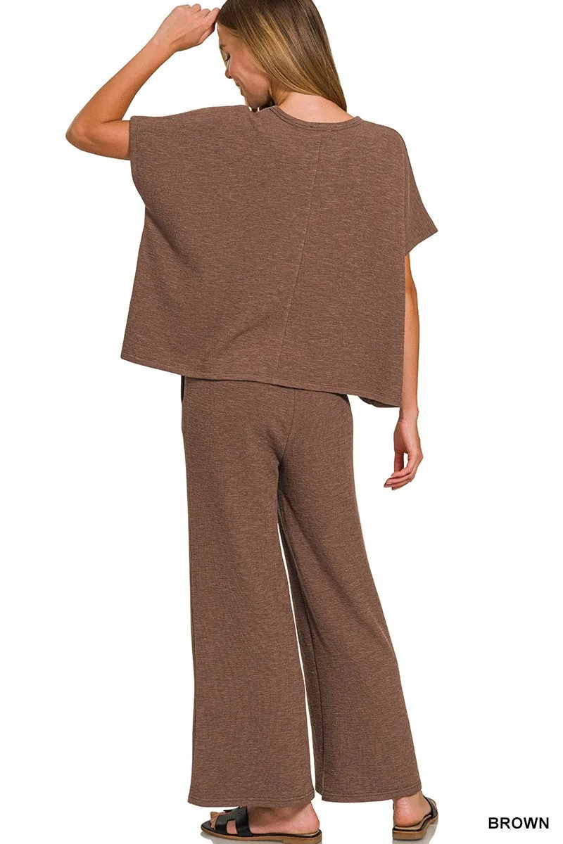 Chloe Short Sleeve Cotton Slub Top, Brown sold by North & Main Clothing Company product image thumbnail 3