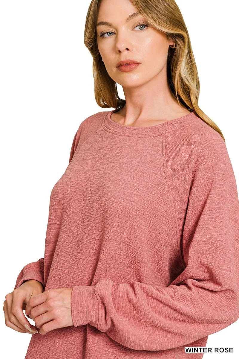 Zoey Slub Knit Top, Winter Rose sold by North & Main Clothing Company product image thumbnail 5