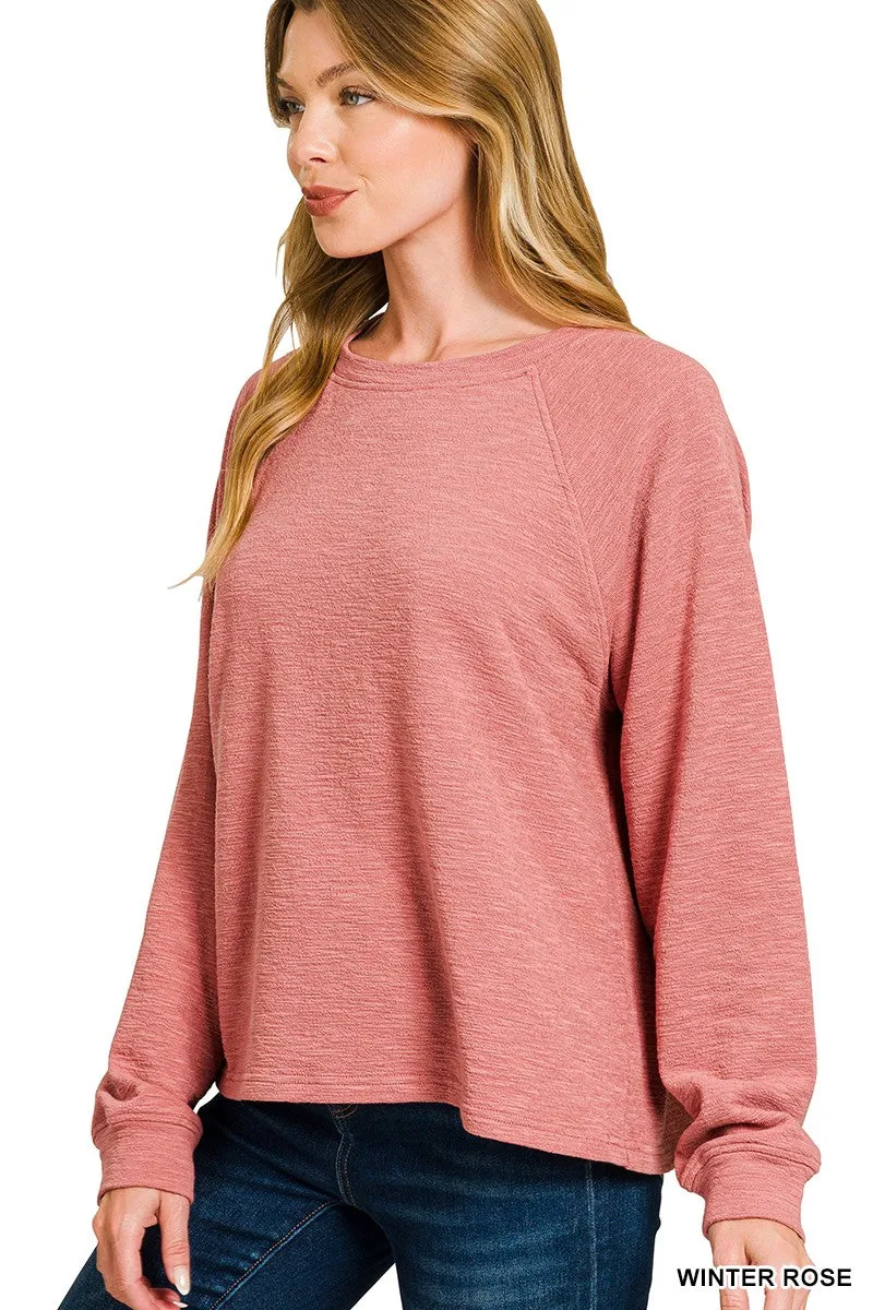 Zoey Slub Knit Top, Winter Rose sold by North & Main Clothing Company product image thumbnail 4