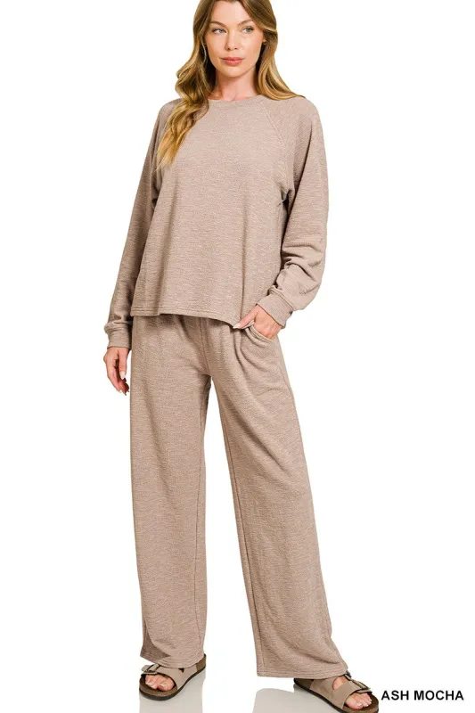 Zoey Slub Knit Top, Ash Mocha sold by North & Main Clothing Company