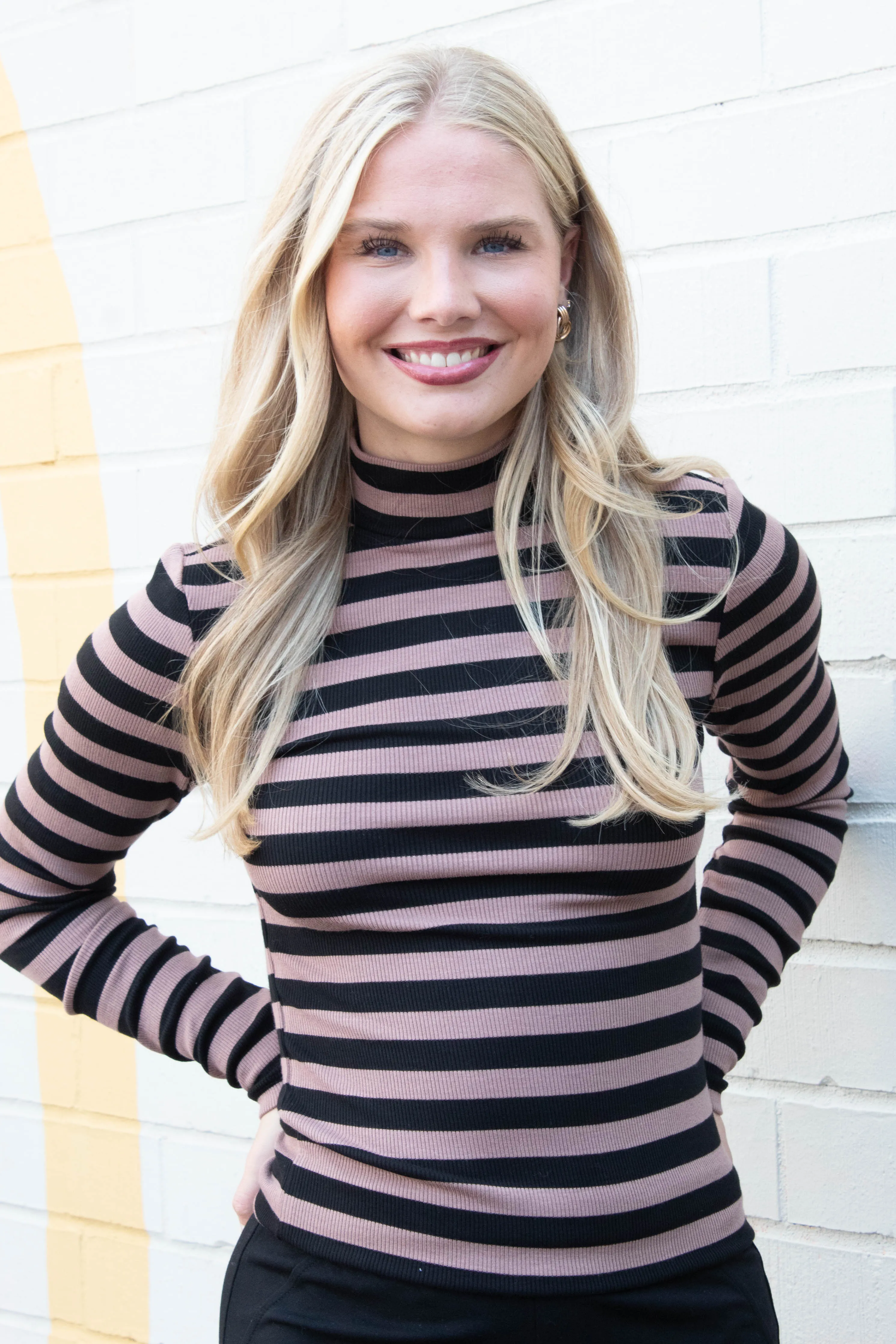 Mock Neck Essential Top, Mocha/Black Stripe | Sanctuary sold by North & Main Clothing Company product image thumbnail 5