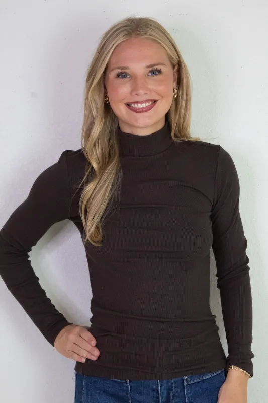 Mock Neck Essential Top, Semi Sweet | Sanctuary sold by North & Main Clothing Company