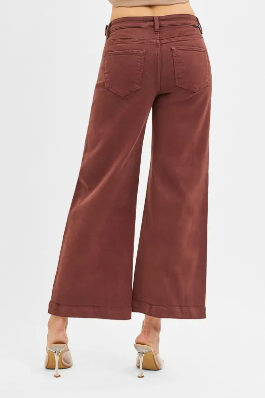 Journee High Rise Adjustable Waist Jeans, Chocolate Brown made by Risen