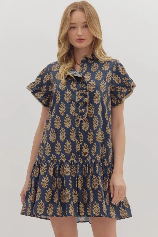 Blake Printed Mini Dress, Midnight sold by North & Main Clothing Company