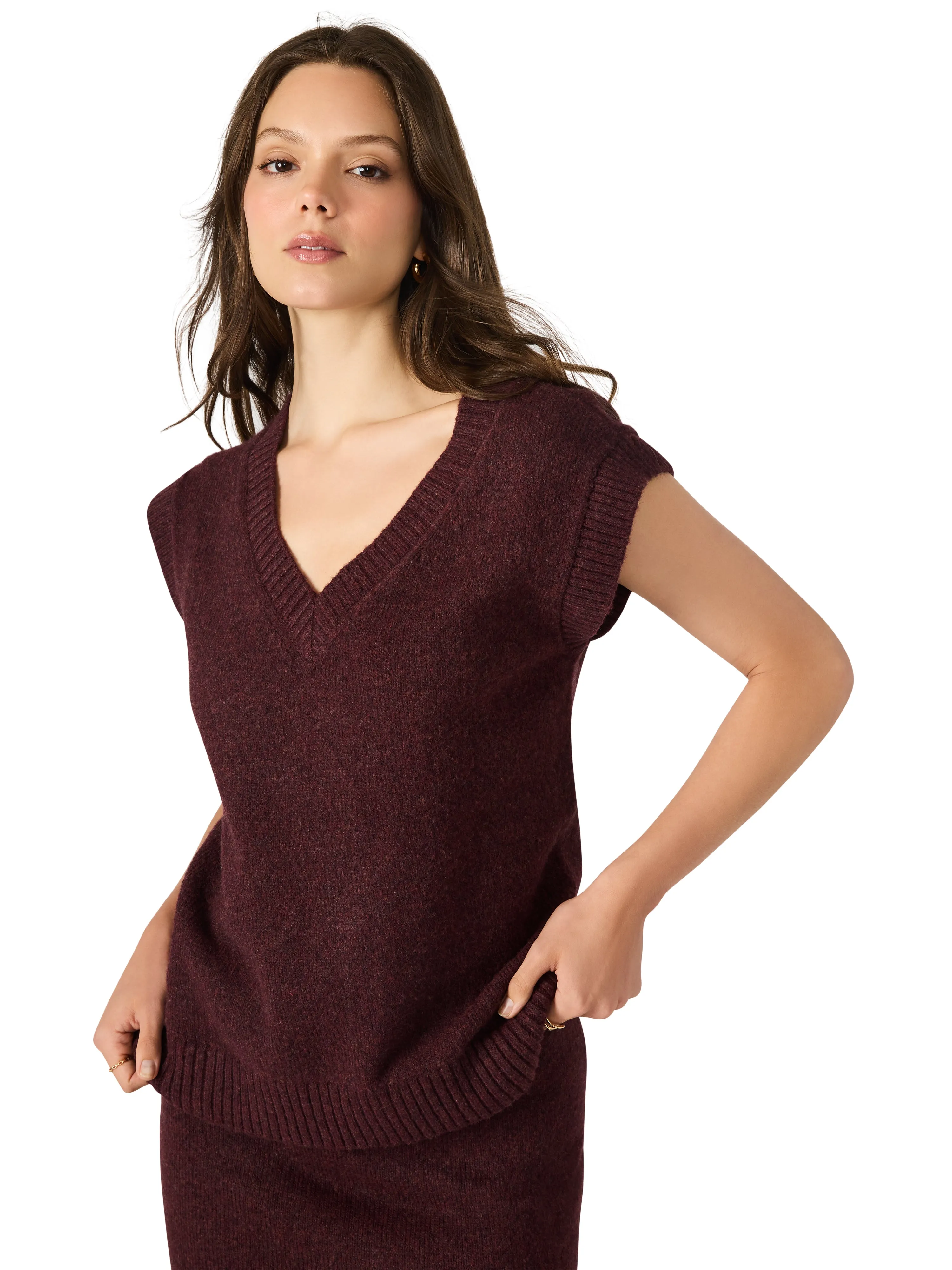 Remy Sweater Vest, Wine | Steve Madden sold by North & Main Clothing Company product image thumbnail 3