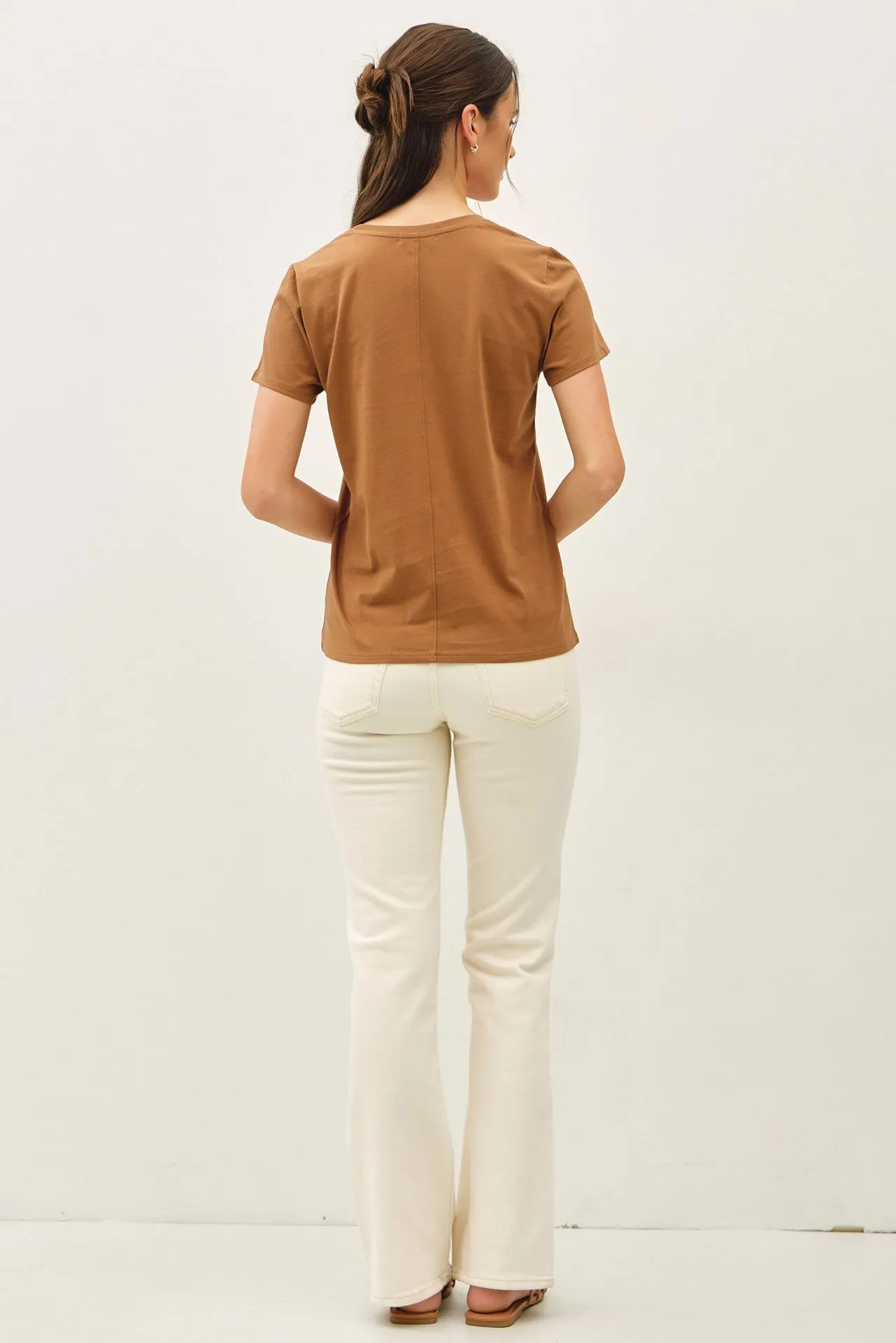 Tatum Cotton Jersey V-Neck Tee, Bronze Brown sold by North & Main Clothing Company product image thumbnail 4