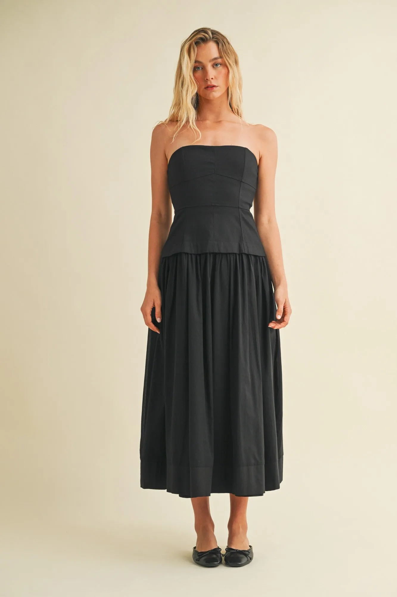 Celeste Corset Lined Strapless Dress, Black sold by North & Main Clothing Company product image thumbnail 2