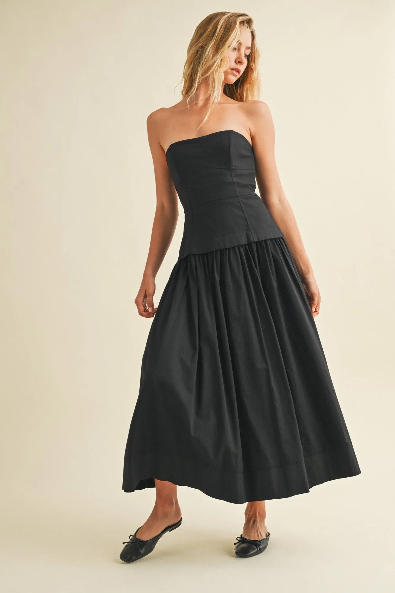 Celeste Corset Lined Strapless Dress, Black sold by North & Main Clothing Company product image thumbnail 4