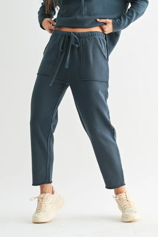 Callie Tapered Lounge Pants, Midnight Navy sold by North & Main Clothing Company