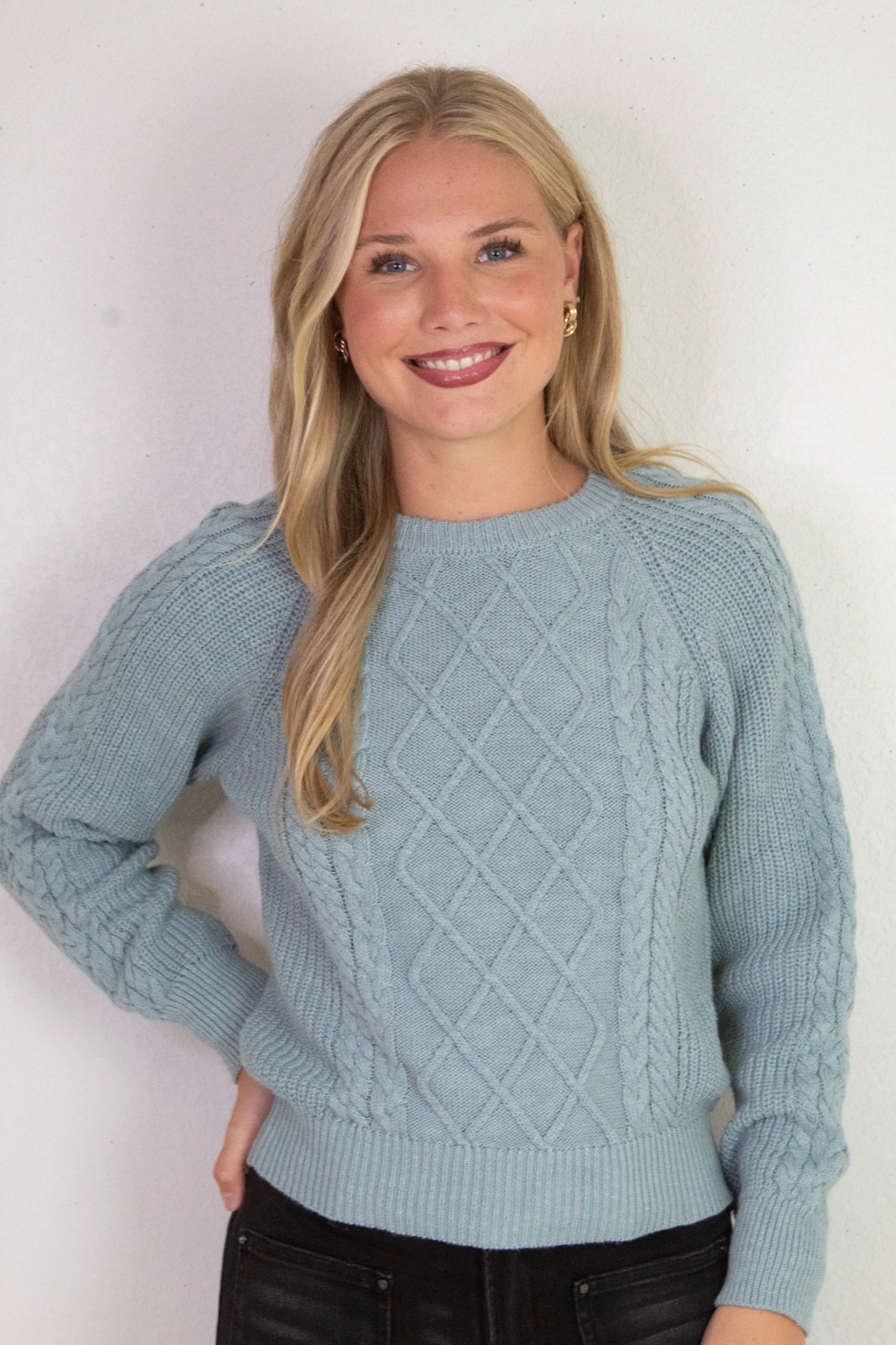 Nomad Cable Popover, Sky Gray | Sanctuary sold by North & Main Clothing Company