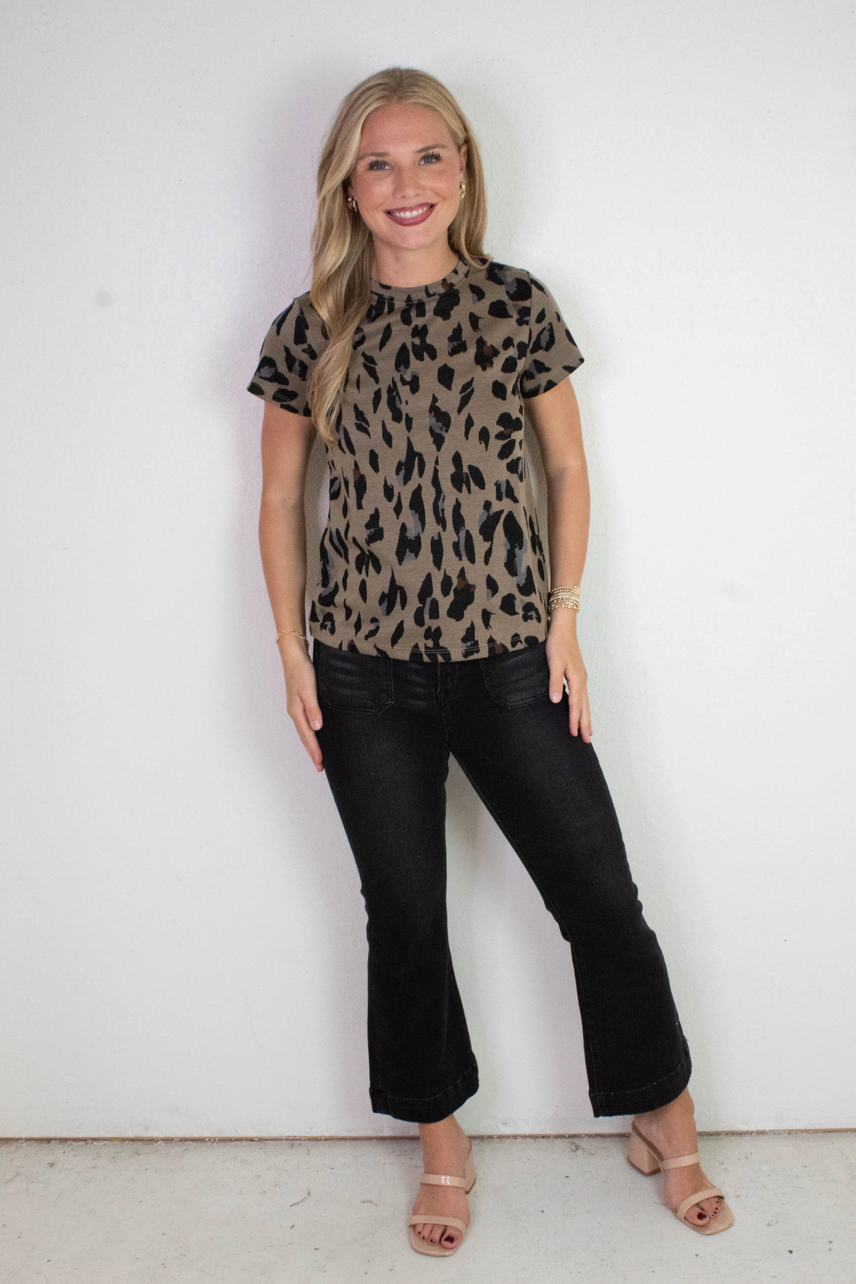 Double Knit Perfect Tee, Winter Leopard | Sanctuary sold by North & Main Clothing Company product image thumbnail 3