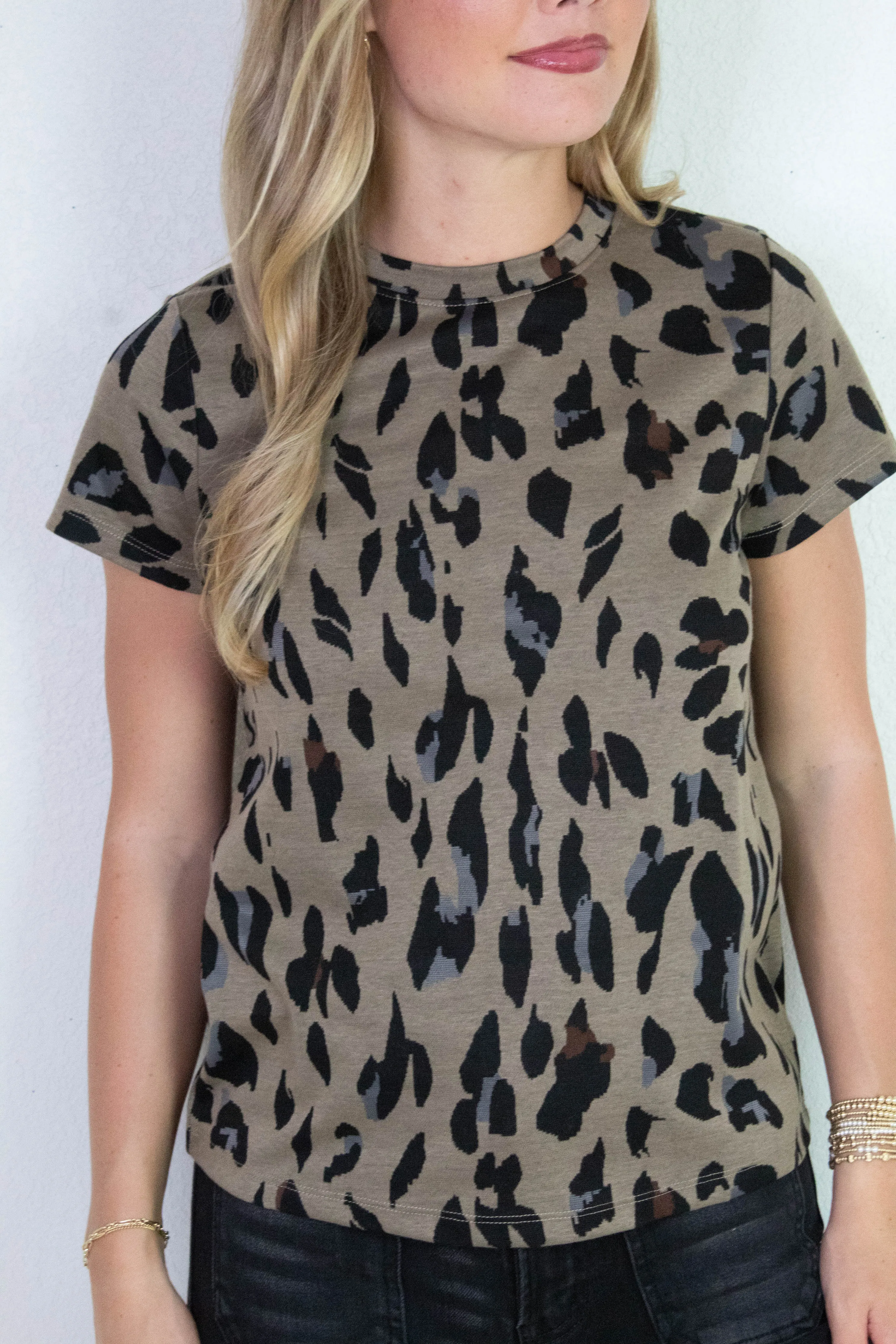 Double Knit Perfect Tee, Winter Leopard | Sanctuary sold by North & Main Clothing Company product image thumbnail 4