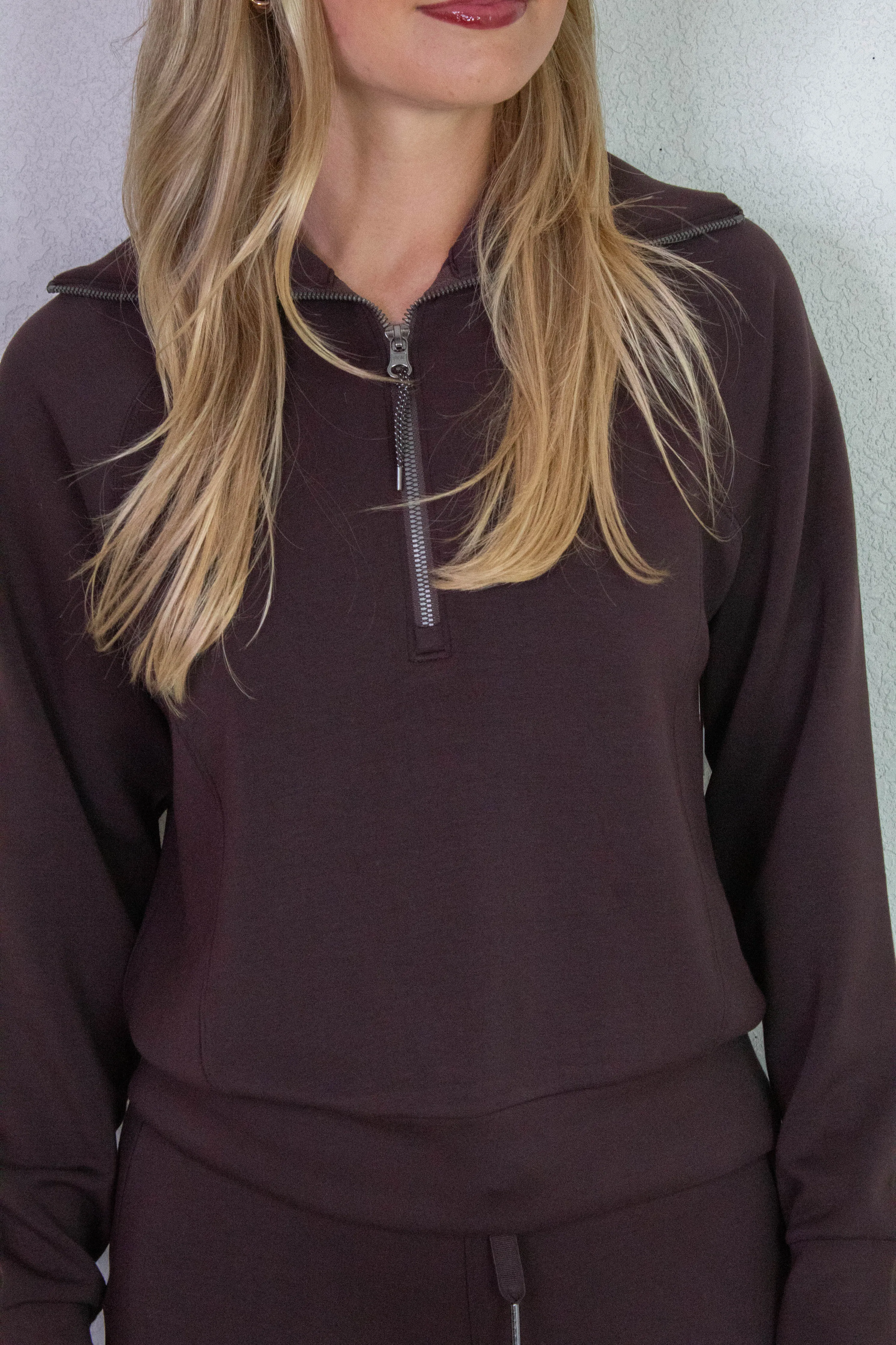 Airessentials Half Zip Sweatshirt, Truffle Brown | SPANX sold by North & Main Clothing Company product image thumbnail 3