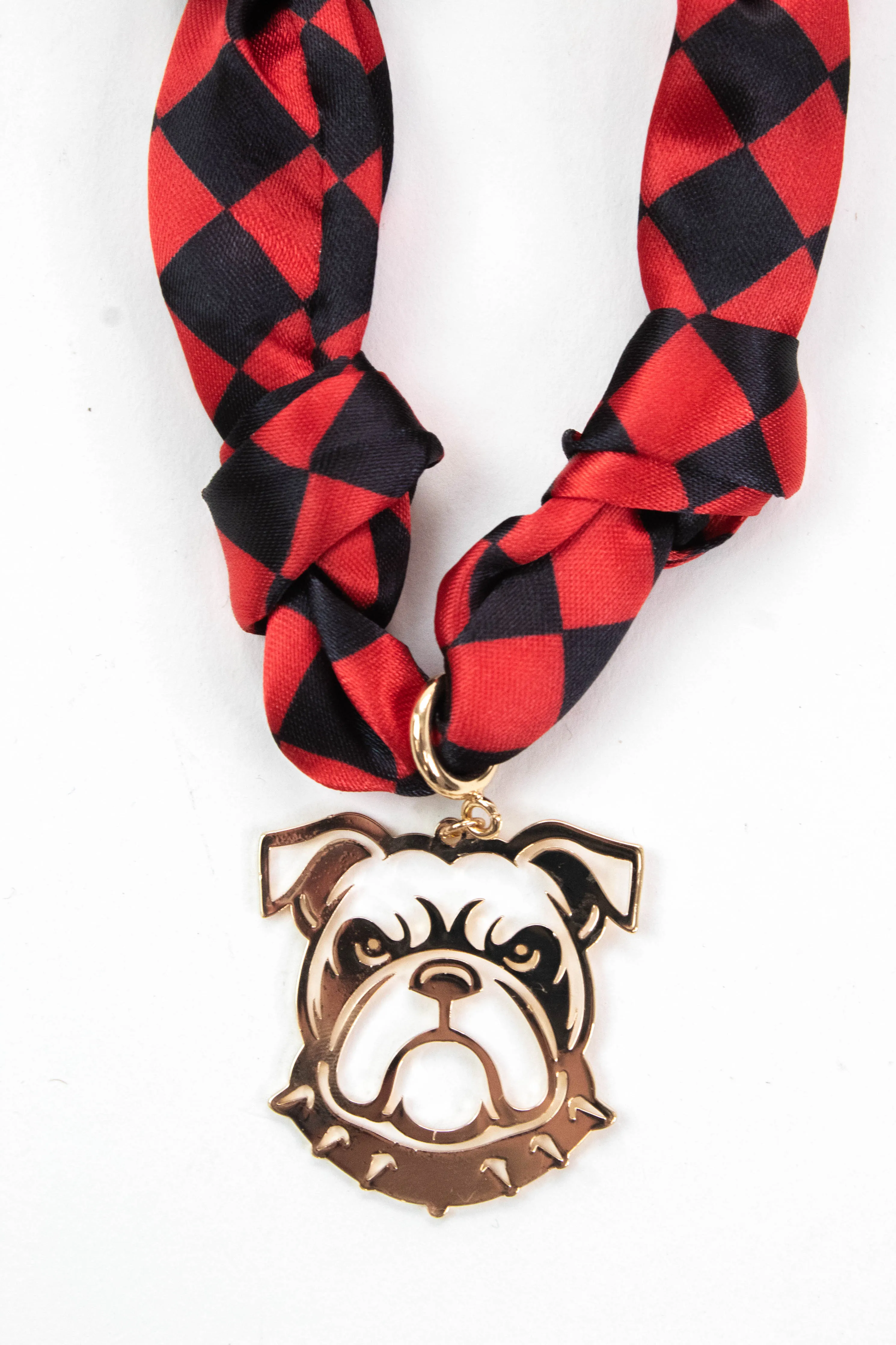 Georgia Gameday Scarf Necklace, Red/Black sold by North & Main Clothing Company product image thumbnail 2