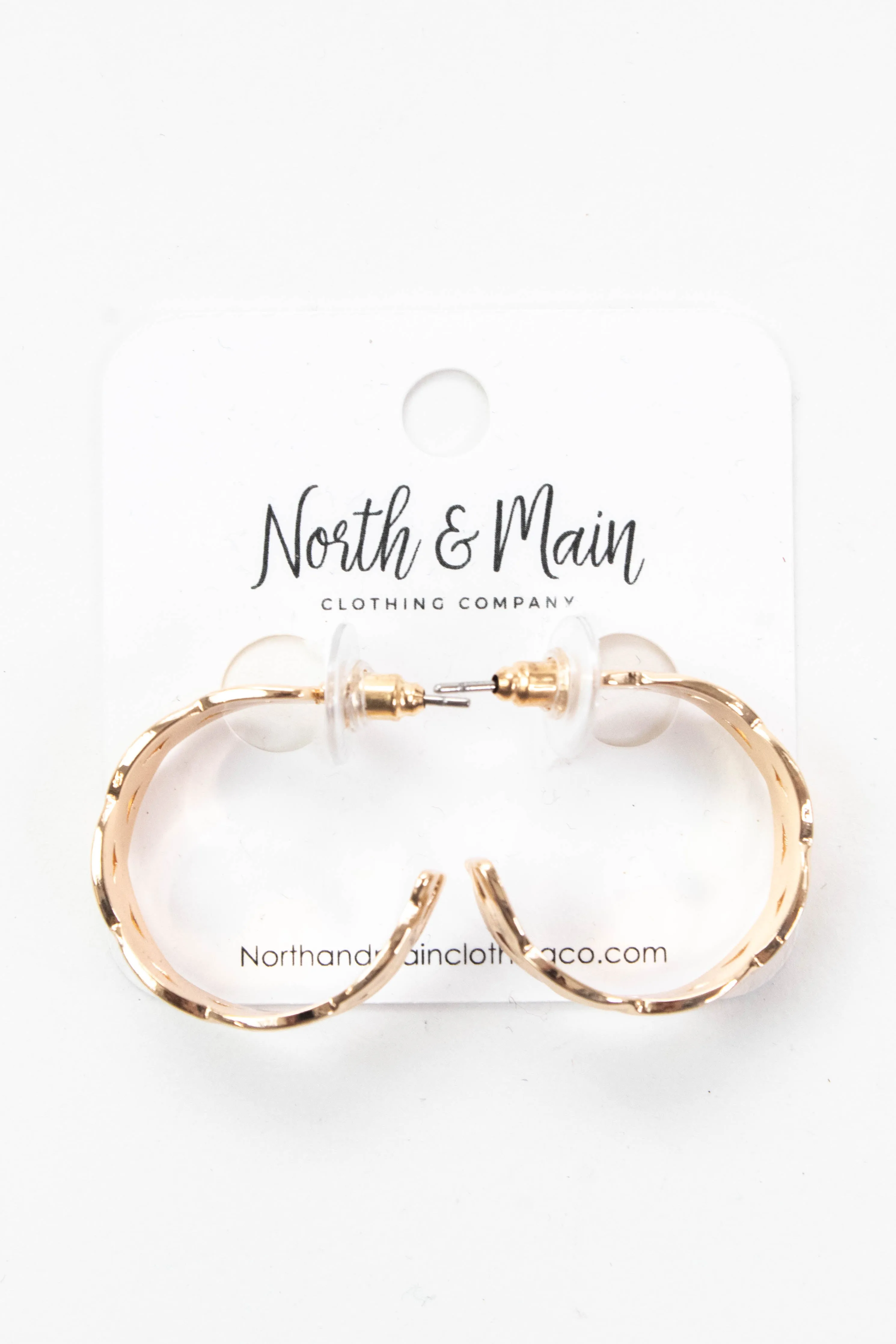 Marigold Woven Hoop Earring, Gold sold by North & Main Clothing Company product image thumbnail 2