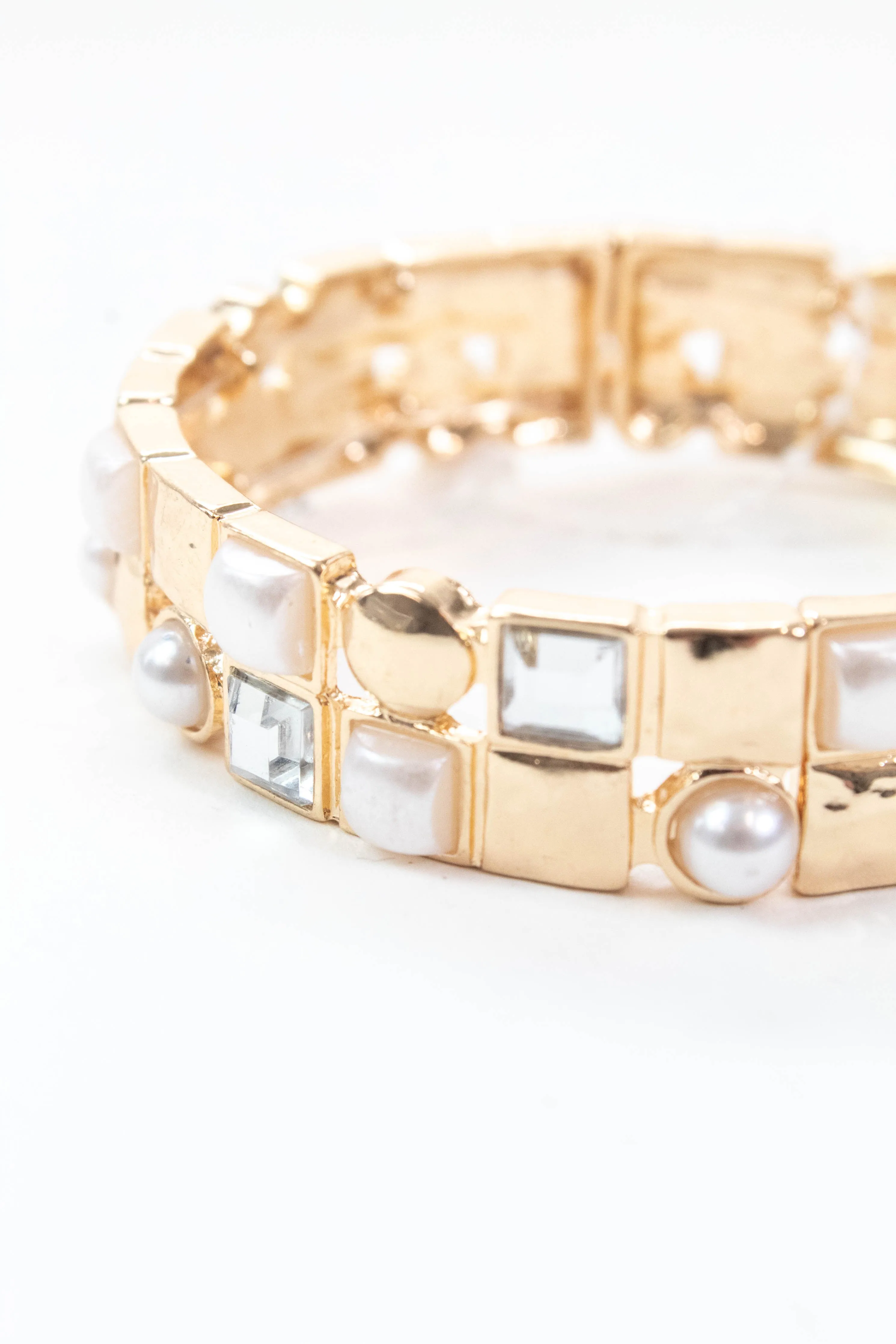 Selene Pearl & Crystal Bracelet, Gold sold by North & Main Clothing Company product image thumbnail 2