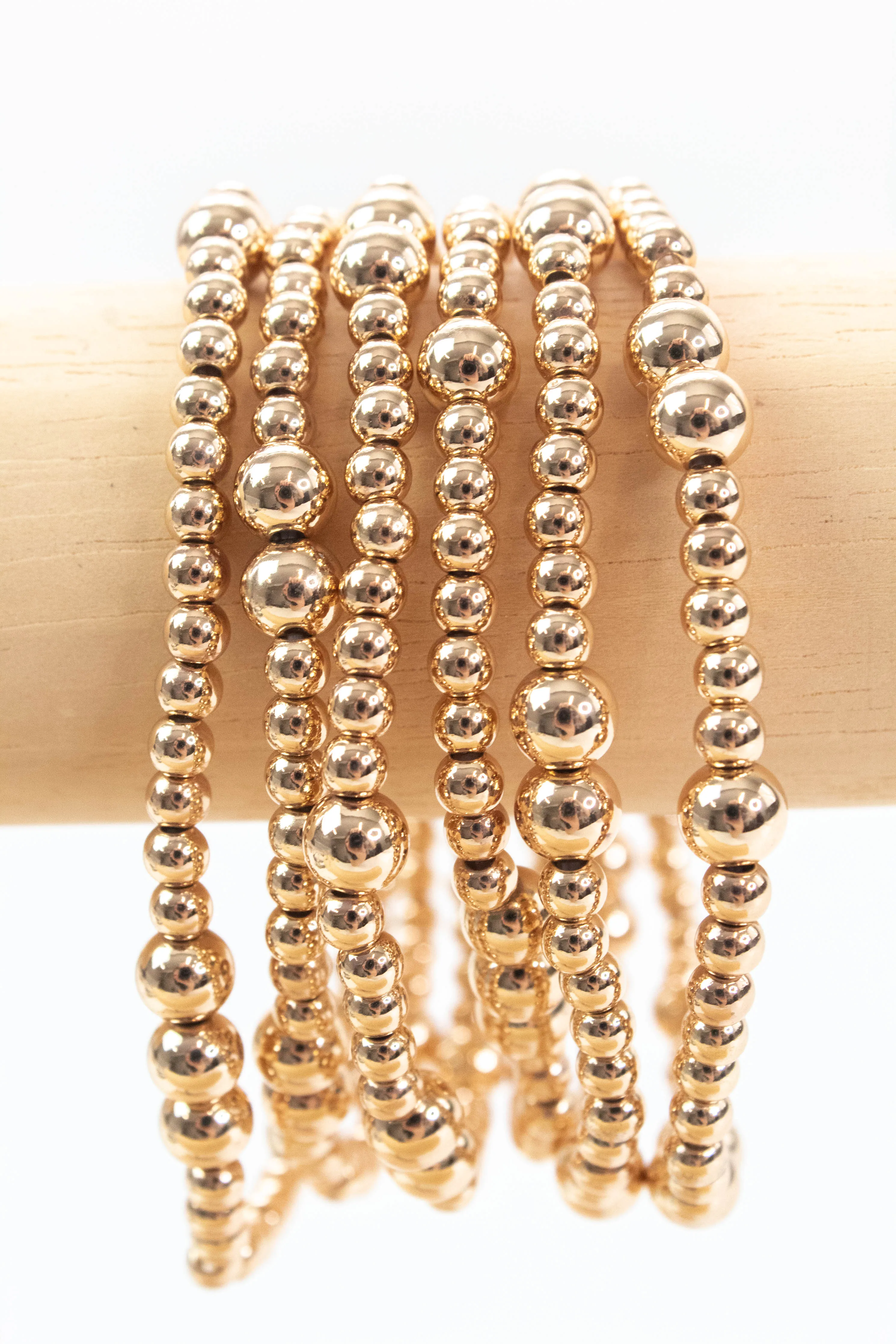 Adley Beaded Stretch Bracelets, Gold sold by North & Main Clothing Company product image thumbnail 2