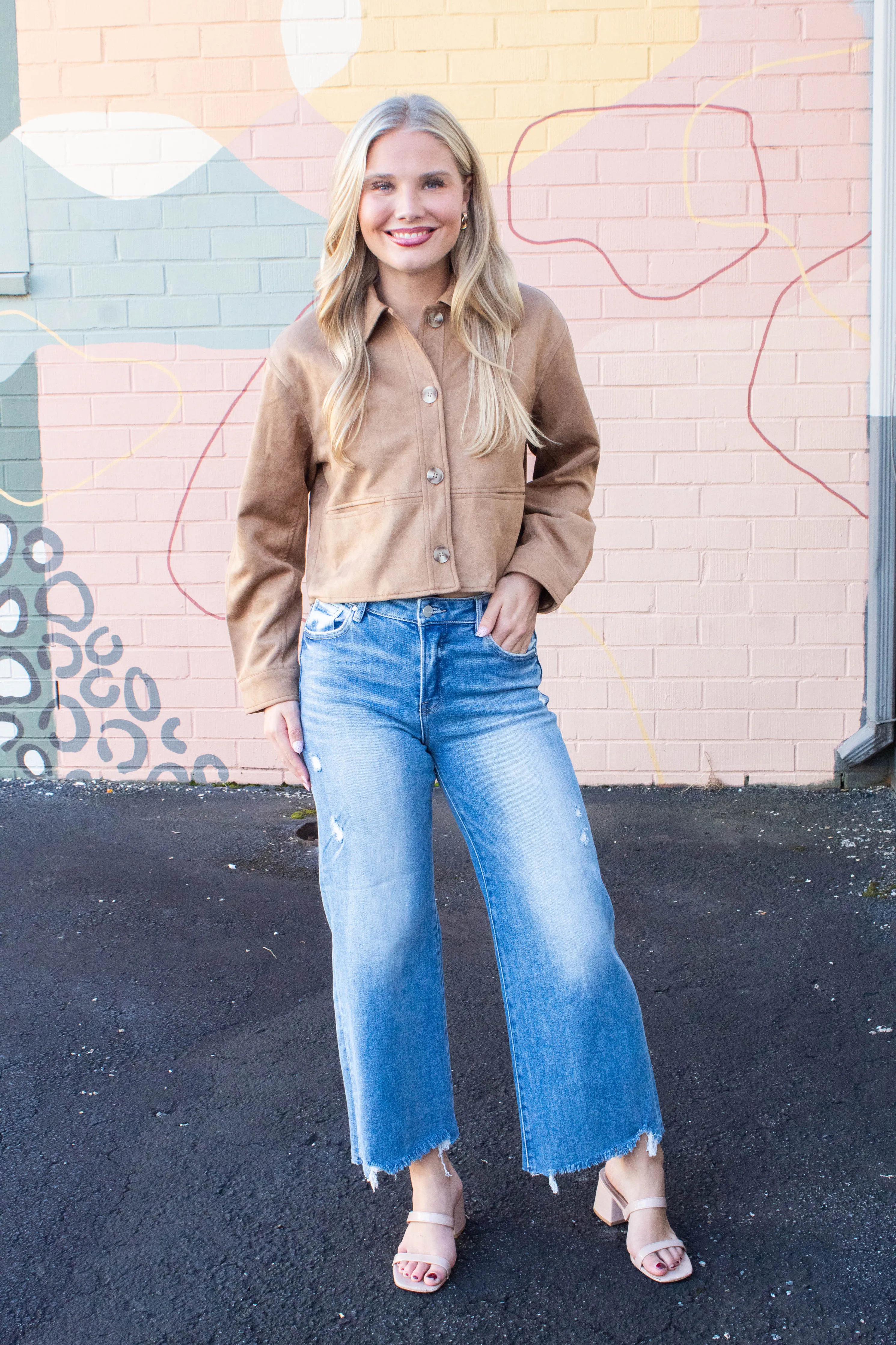 Cleo Suede Collared Jacket, Camel sold by North & Main Clothing Company product image thumbnail 5