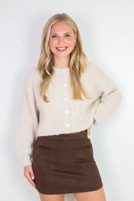 Emberly Fluffy Knit Cardigan, Alpaca made by HYFVE