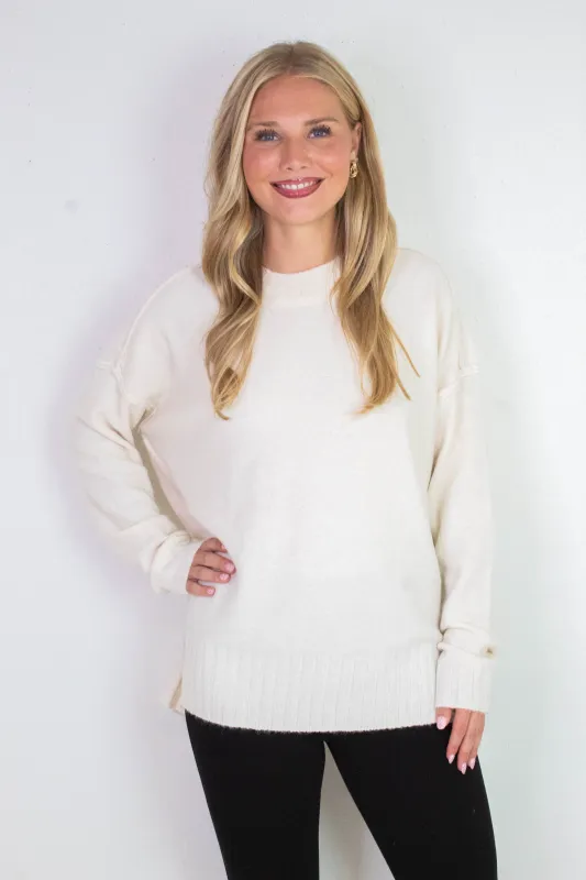 Oakleigh Relaxed Fit Sweater, Whip Cream sold by North & Main Clothing Company