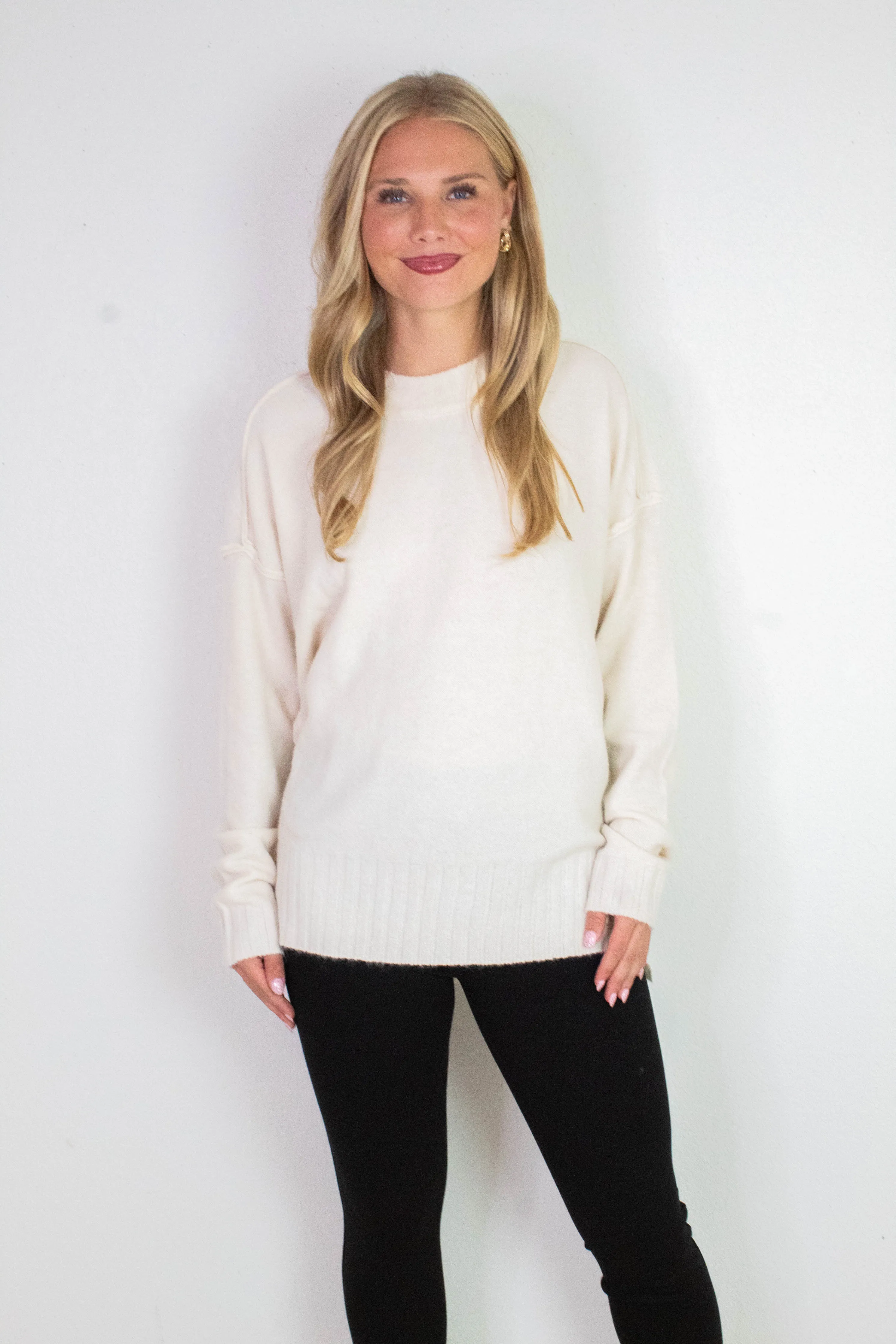Oakleigh Relaxed Fit Sweater, Whip Cream sold by North & Main Clothing Company product image thumbnail 2