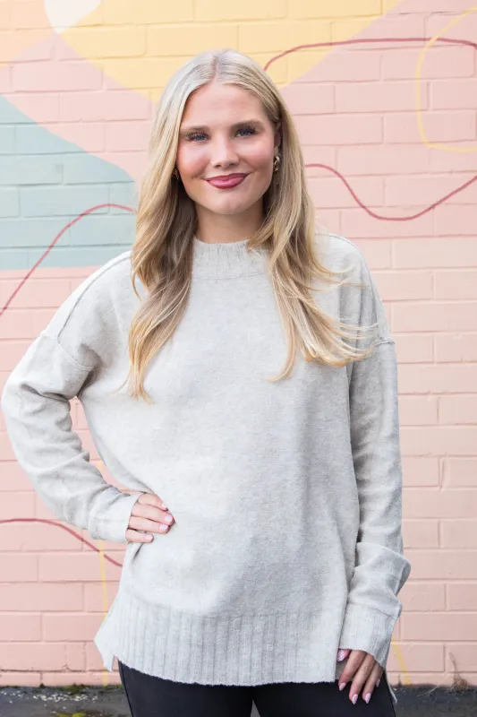 Oakleigh Relaxed Fit Sweater, Light Taupe sold by North & Main Clothing Company