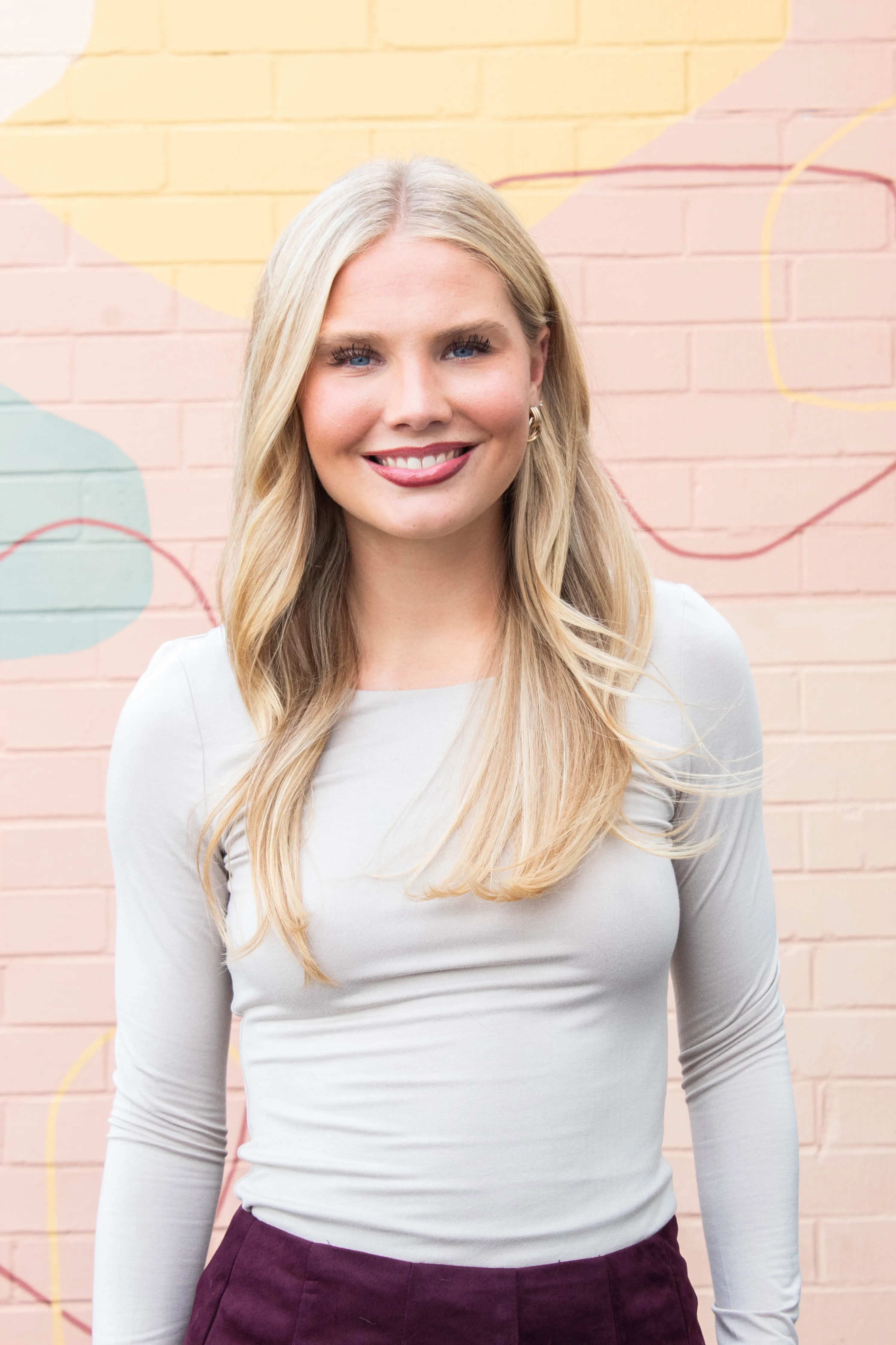 Della Layered Round Neck Top, Fog sold by North & Main Clothing Company