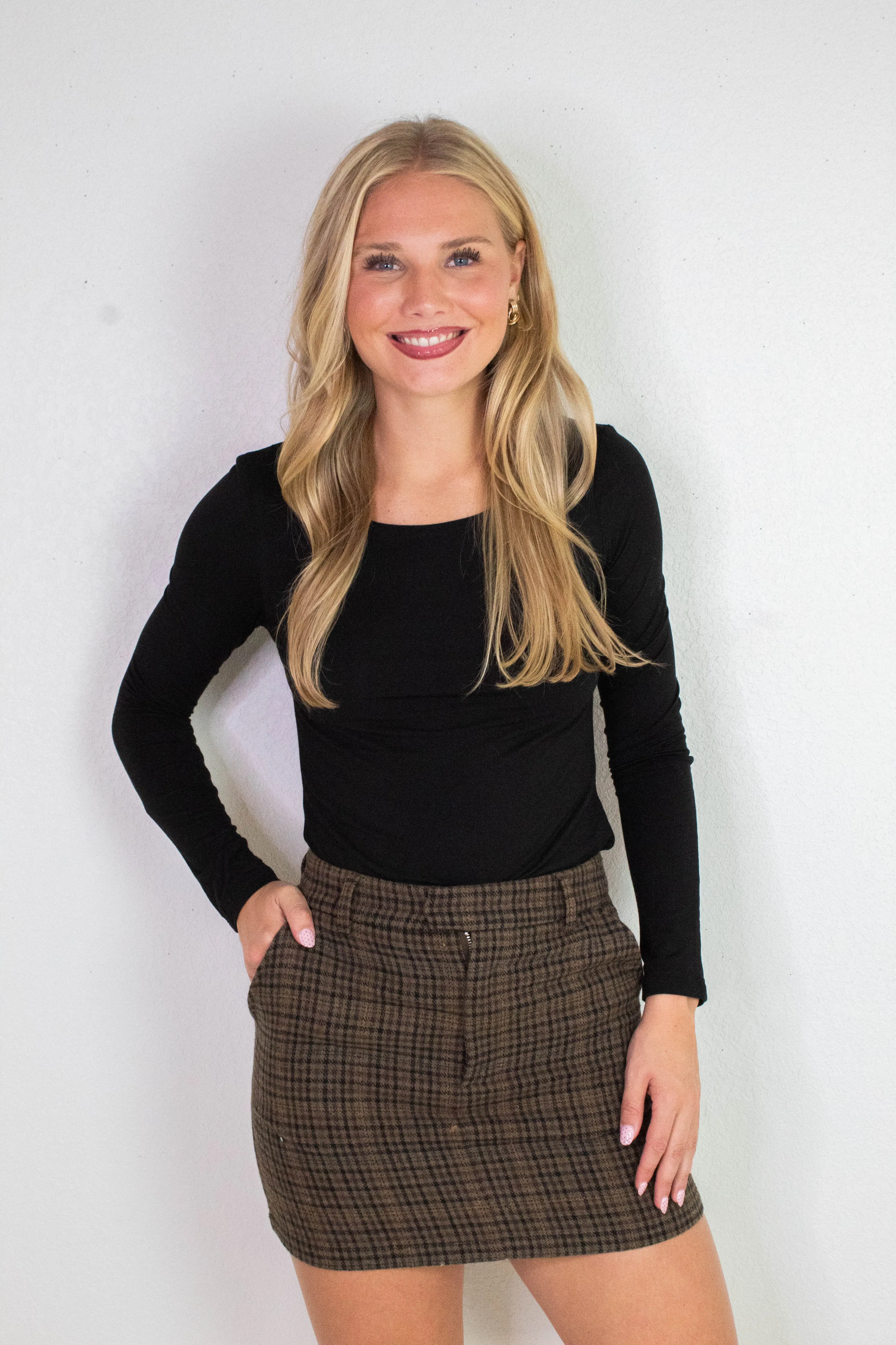 Della Layered Round Neck Top, Black sold by North & Main Clothing Company product image thumbnail 5