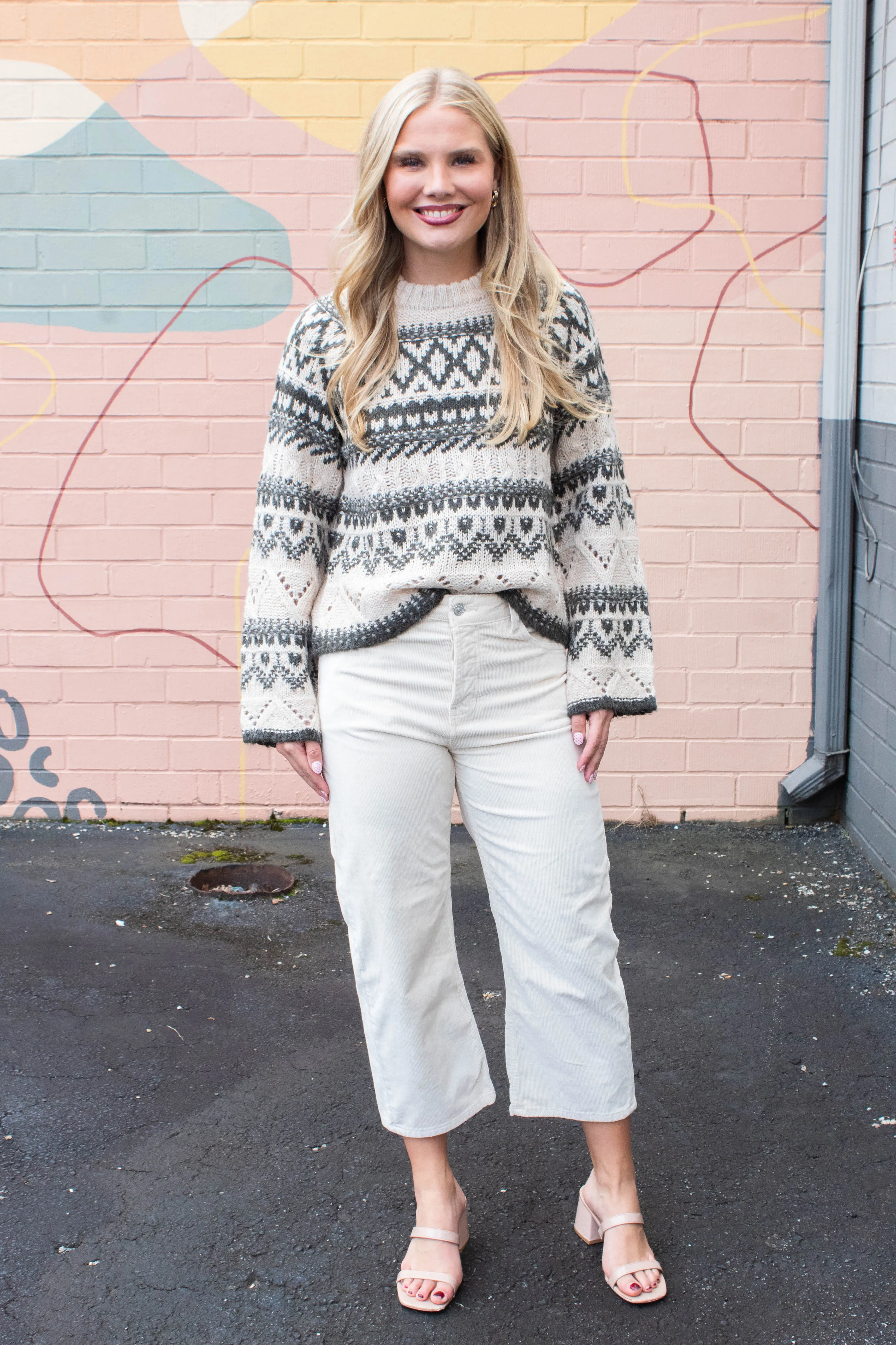 Fairisle Crew Neck Sweater, Light Oat Multi | Sanctuary sold by North & Main Clothing Company product image thumbnail 4
