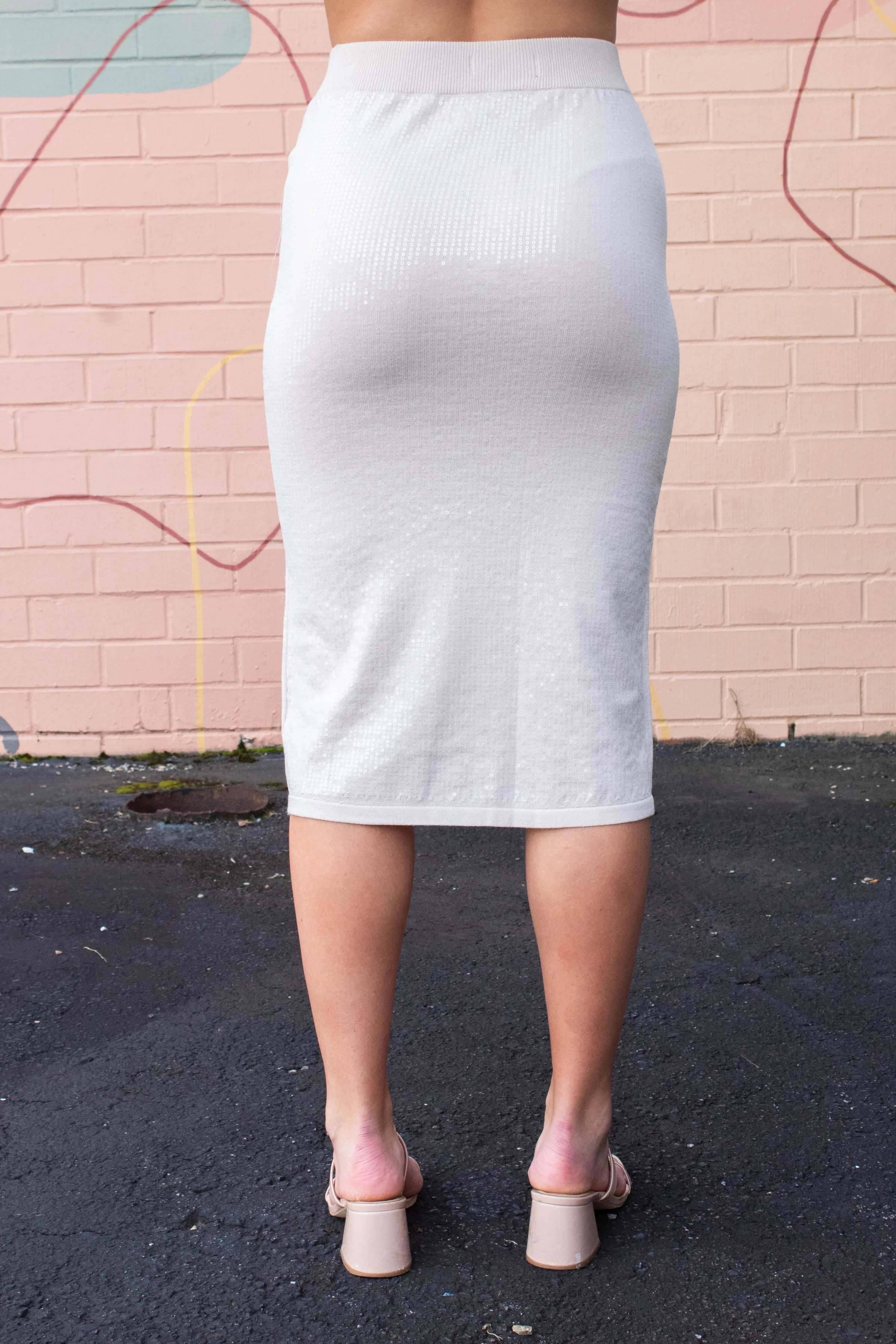 Sparkle Sequin Pencil Skirt, Mother Of Pearl | Sanctuary sold by North & Main Clothing Company product image thumbnail 5