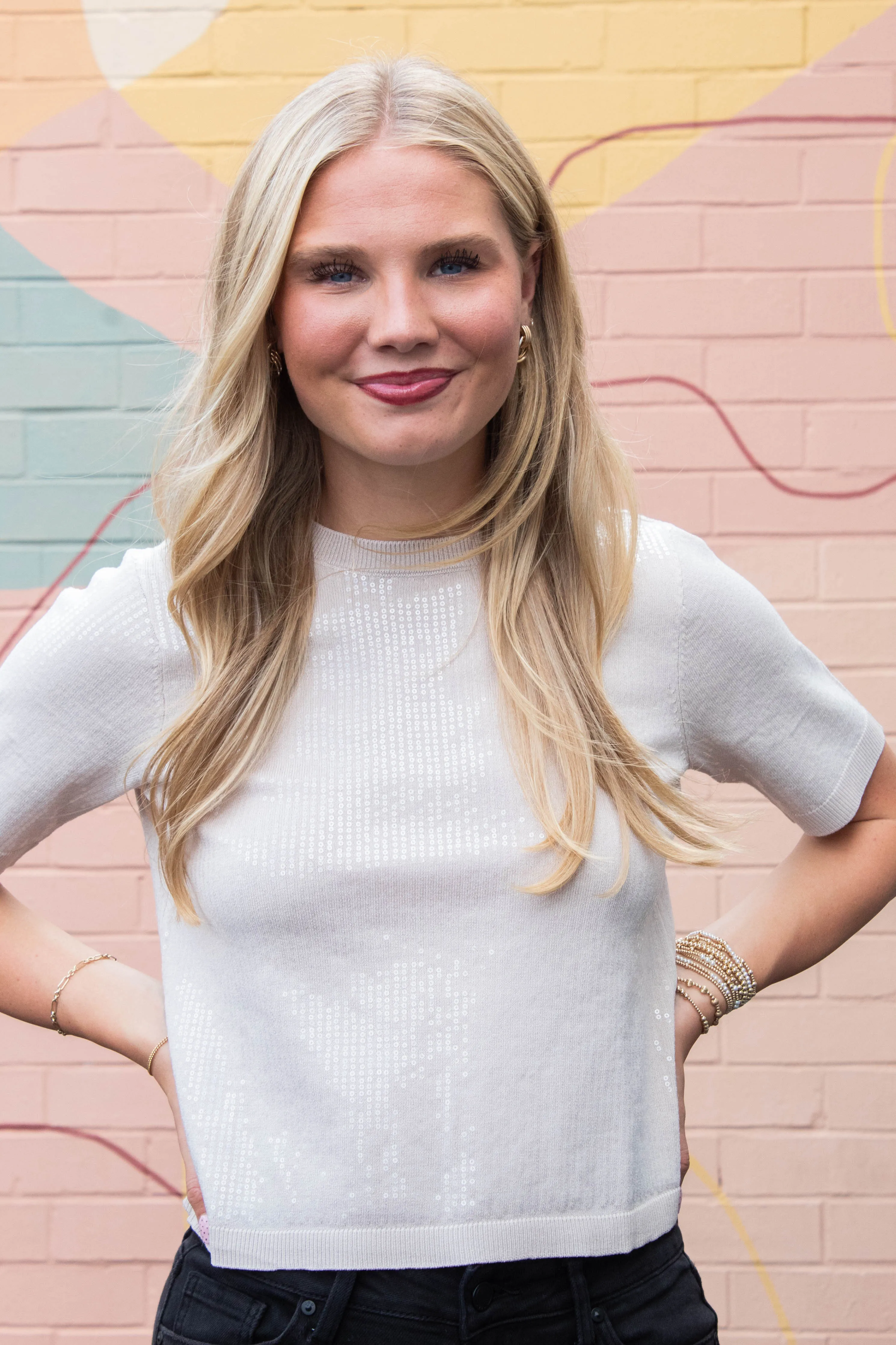 Sparkle Sequin Sweater, Mother Of Pearl | Sanctuary sold by North & Main Clothing Company product image thumbnail 4