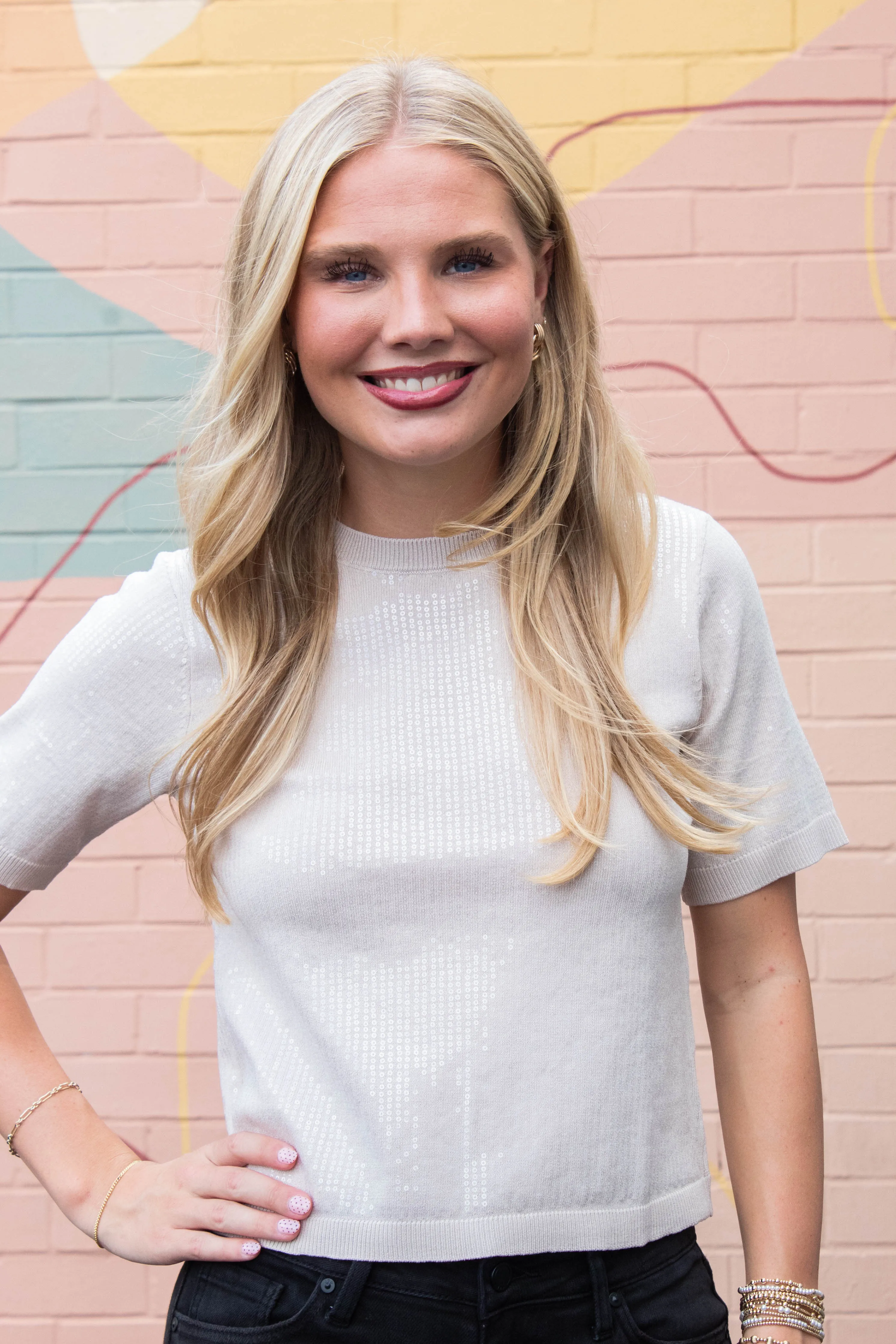 Sparkle Sequin Sweater, Mother Of Pearl | Sanctuary sold by North & Main Clothing Company