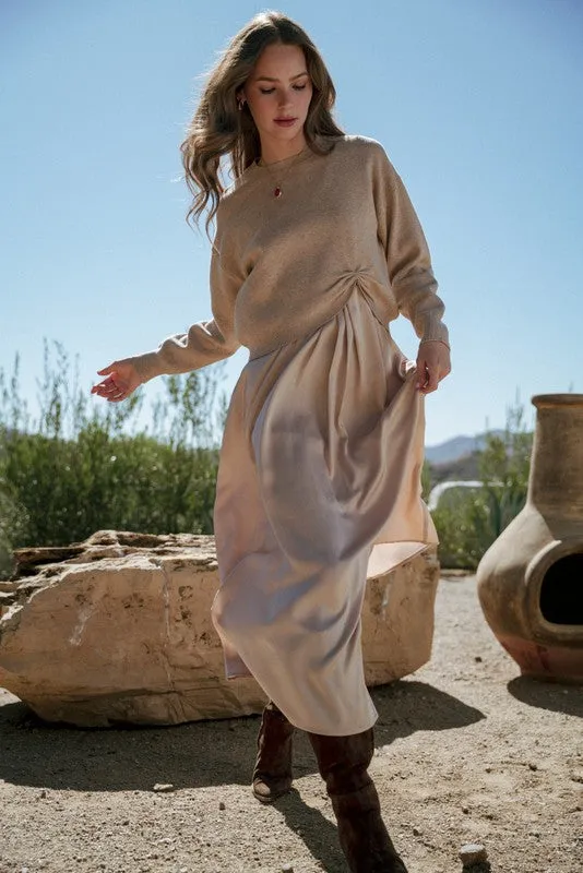 Sarah Grace Midi Dress, Champagne sold by North & Main Clothing Company product image thumbnail 5