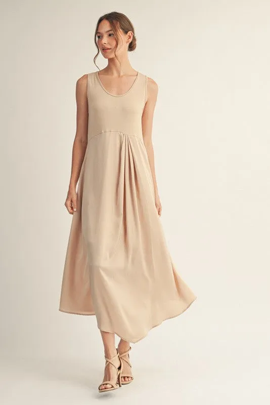 Sarah Grace Midi Dress, Champagne sold by North & Main Clothing Company
