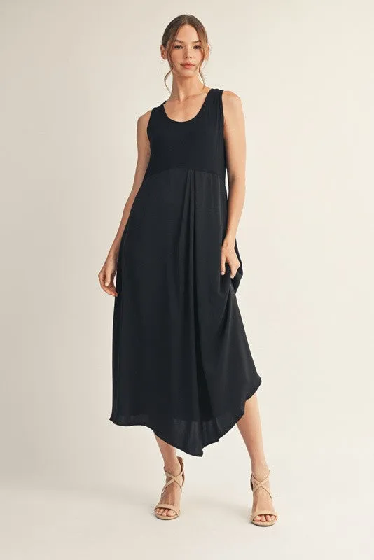 Sarah Grace Midi Dress, Black sold by North & Main Clothing Company