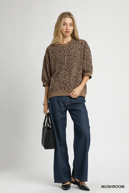 Gracie Sweatshirt Top, Mushroom sold by North & Main Clothing Company