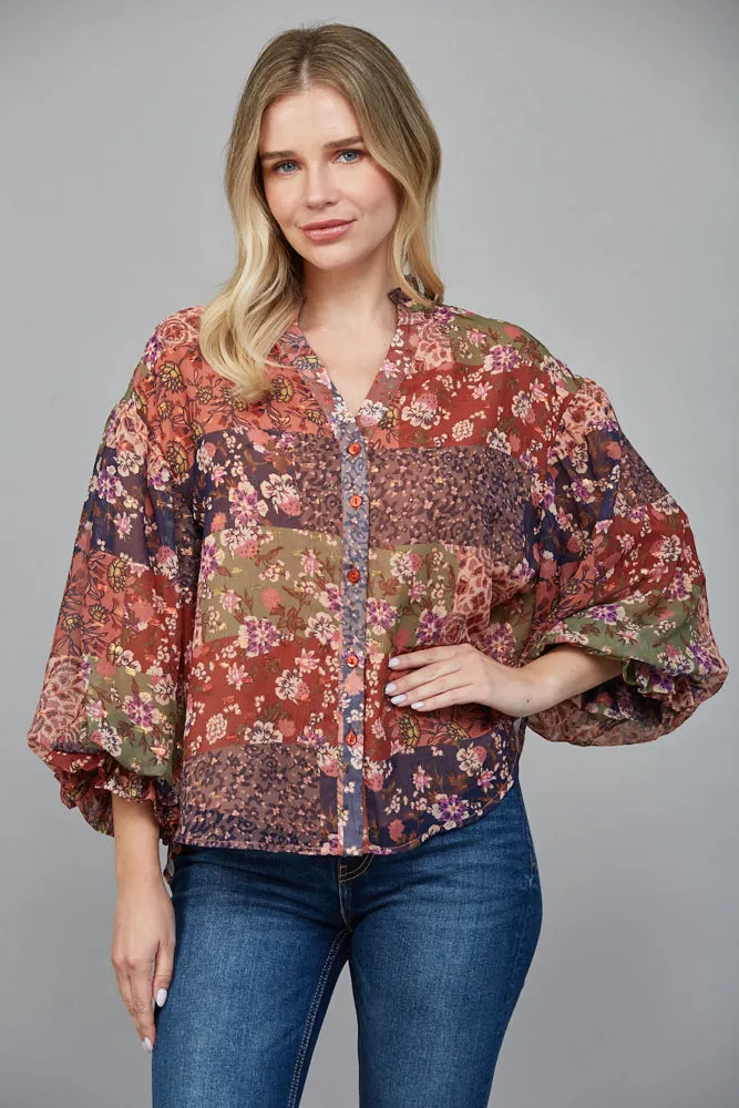 Freya Ruffled Blouse, Multi sold by North & Main Clothing Company product image thumbnail 3