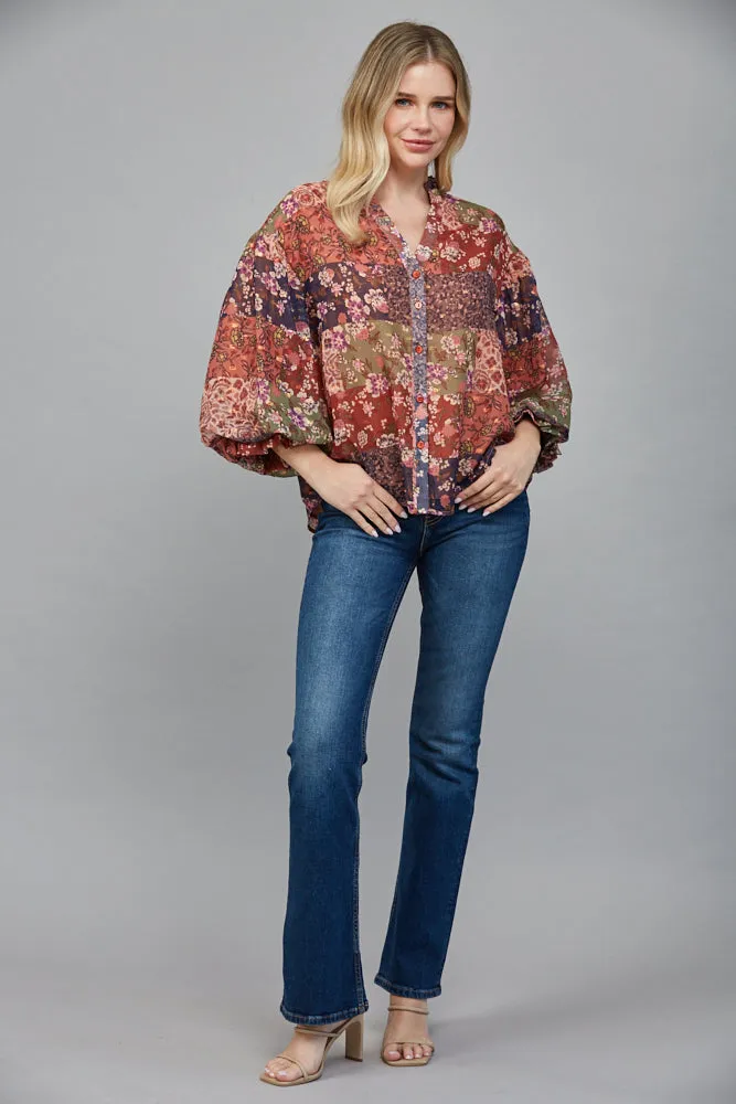 Freya Ruffled Blouse, Multi sold by North & Main Clothing Company product image thumbnail 2