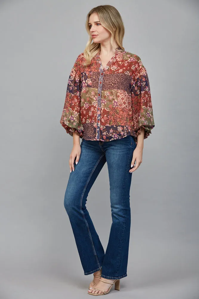 Freya Ruffled Blouse, Multi sold by North & Main Clothing Company product image thumbnail 5