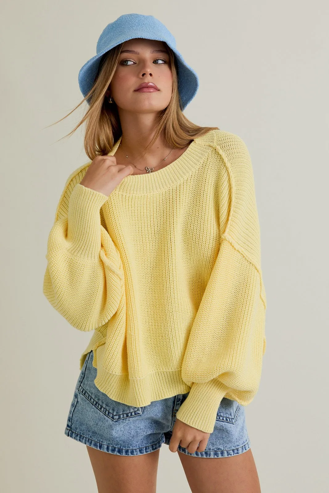 Brynne Pullover Sweater, Light Yellow sold by North & Main Clothing Company