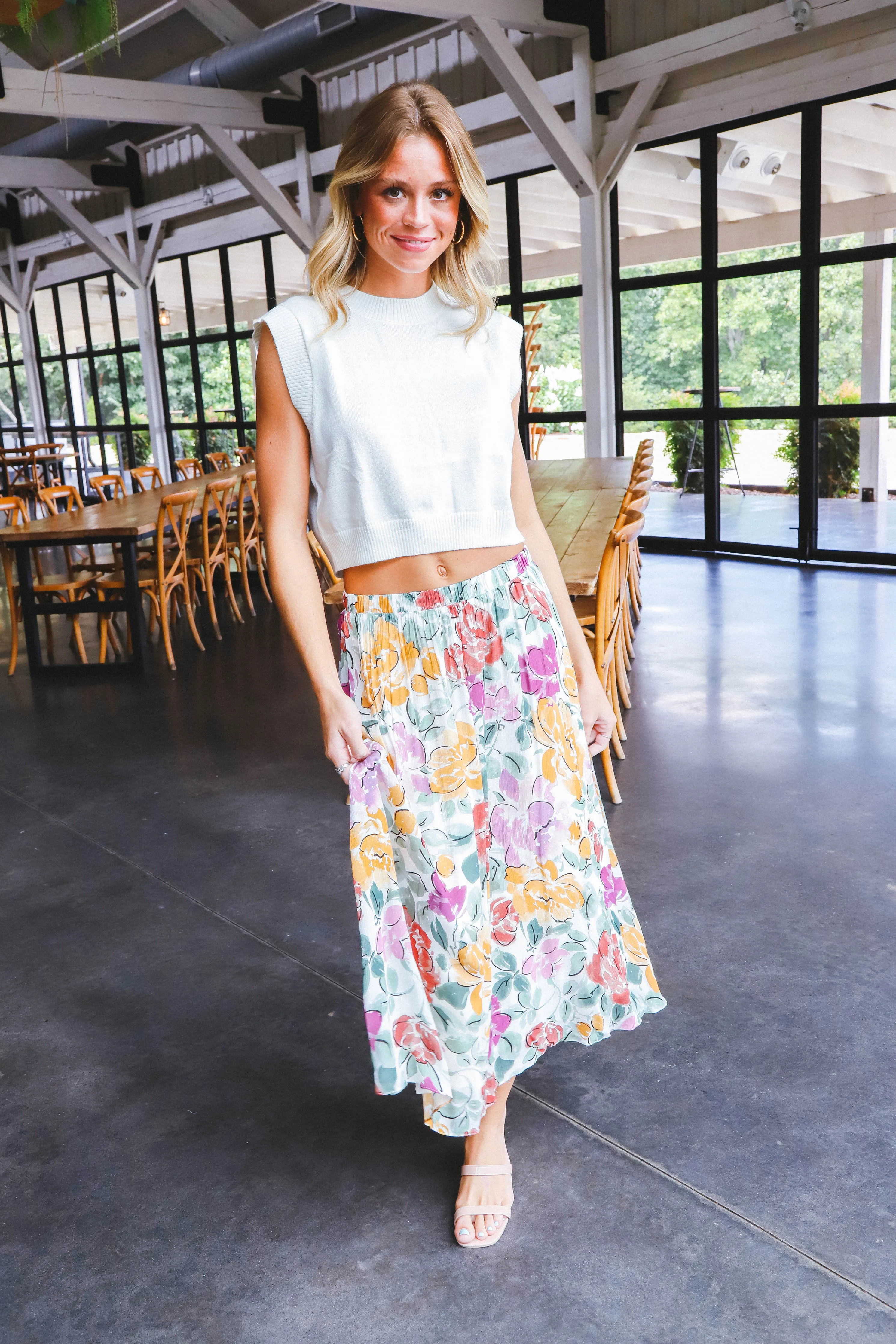 Treasures Gathered Midi Skirt, Multi | Sadie & Sage sold by North & Main Clothing Company product image thumbnail 2
