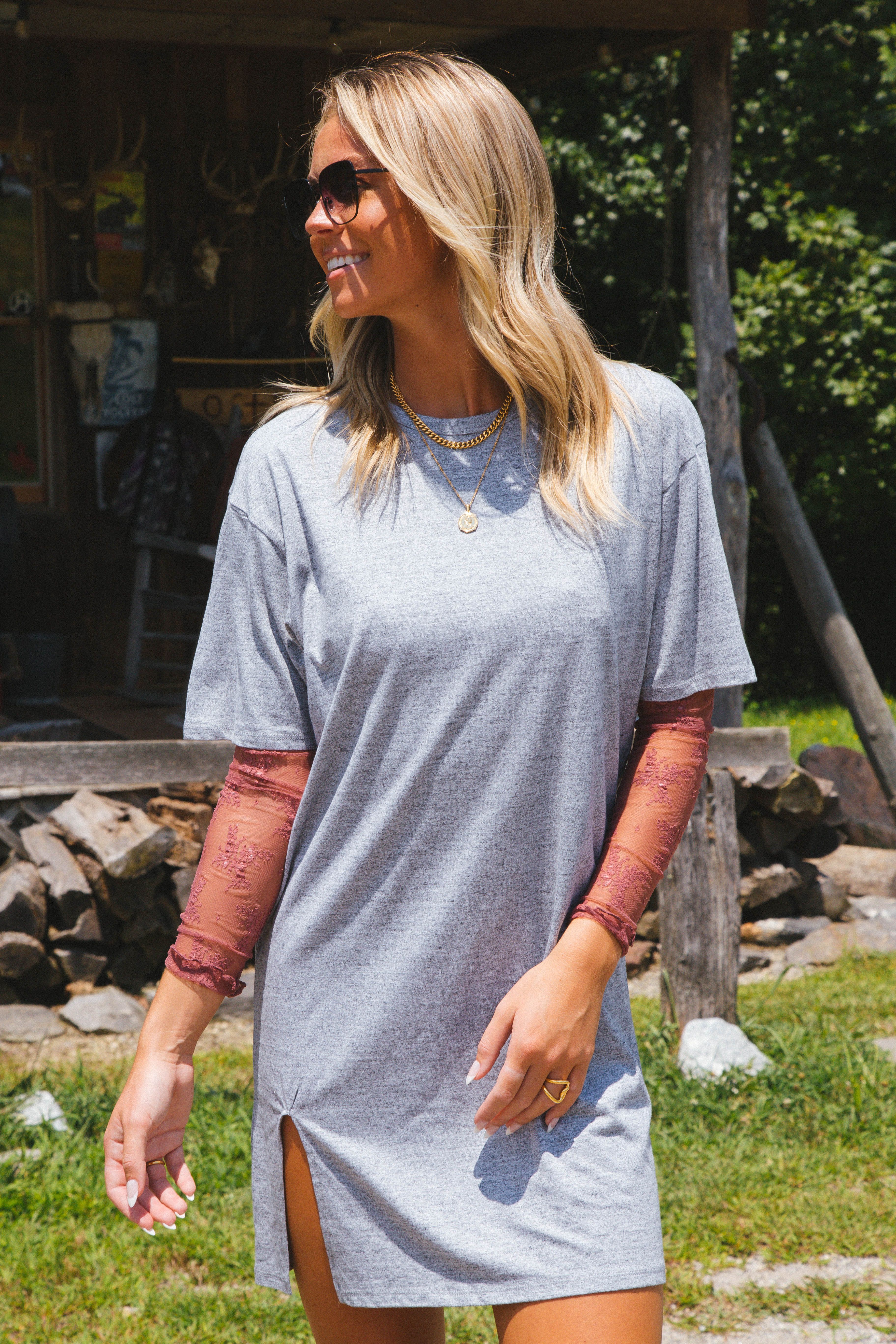 Take A Trip T-Shirt Dress, Heather Grey sold by North & Main Clothing Company product image thumbnail 4