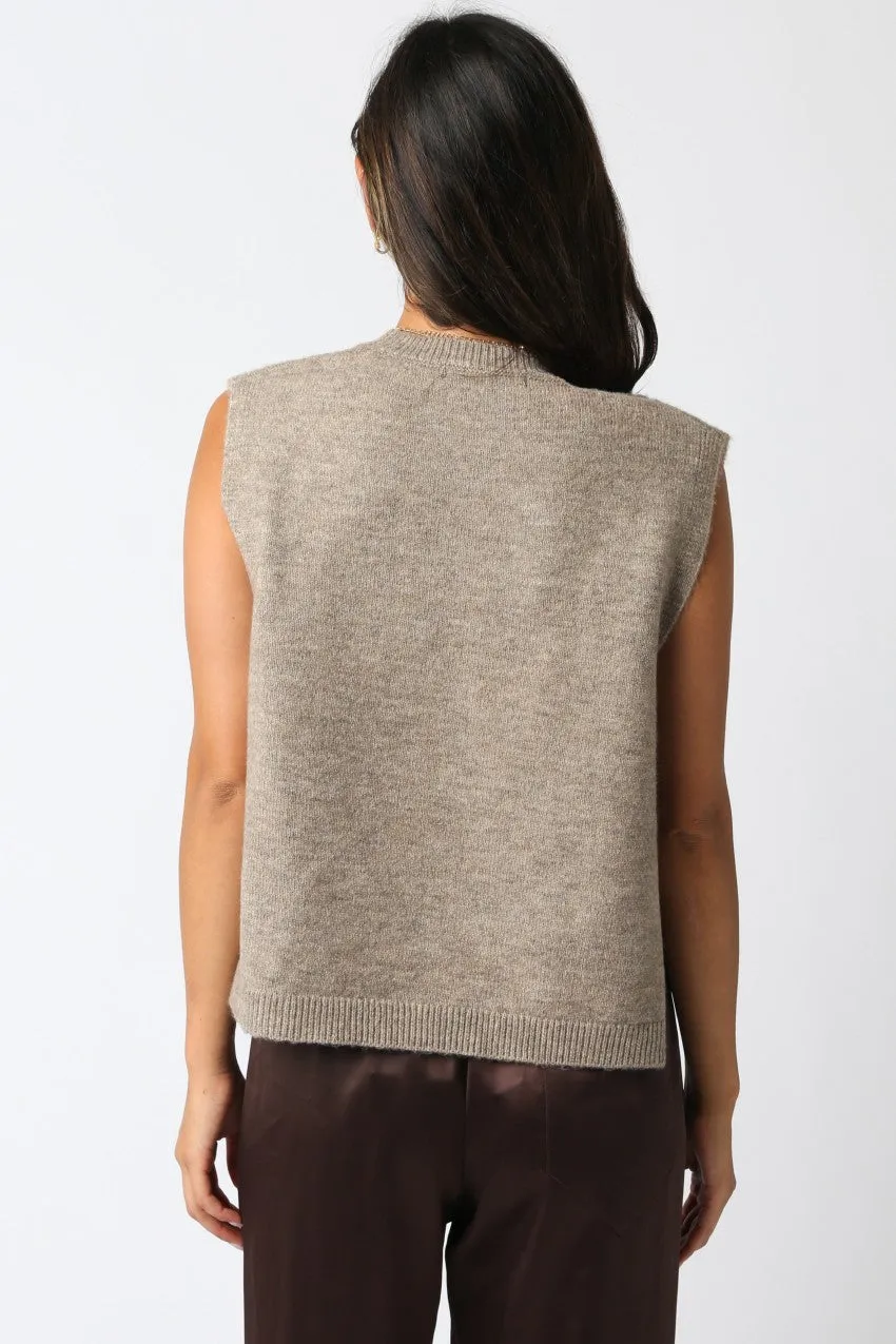 Sybil Side Tie Sweater Vest, Mocha Brown sold by North & Main Clothing Company product image thumbnail 3