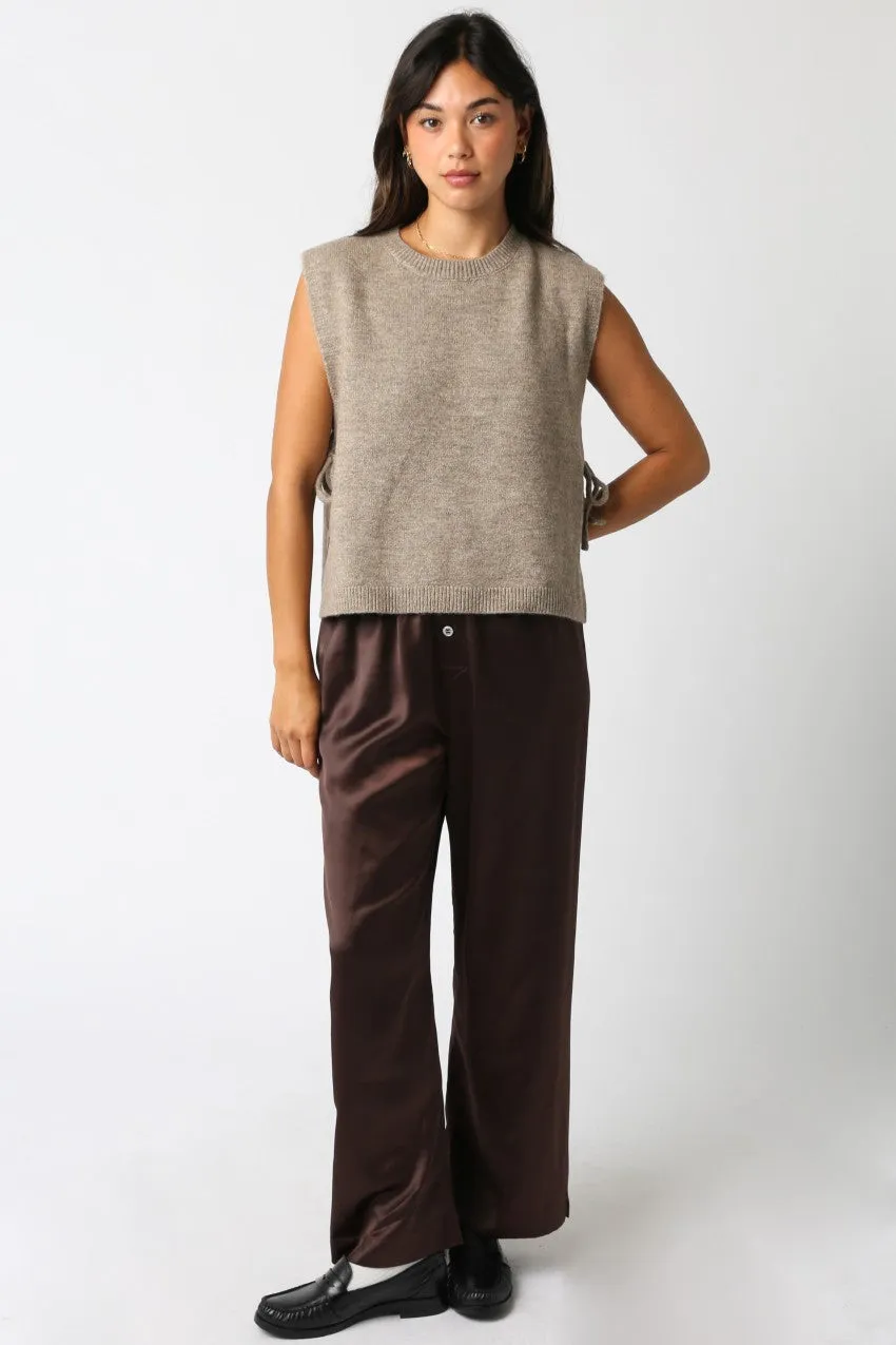 Sybil Side Tie Sweater Vest, Mocha Brown sold by North & Main Clothing Company product image thumbnail 2