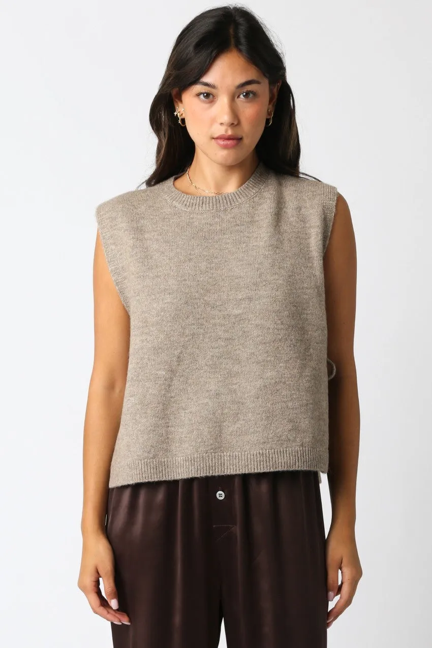 Sybil Side Tie Sweater Vest, Mocha Brown sold by North & Main Clothing Company product image thumbnail 4