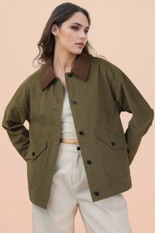 Livi Barn Jacket, Olive Green sold by North & Main Clothing Company