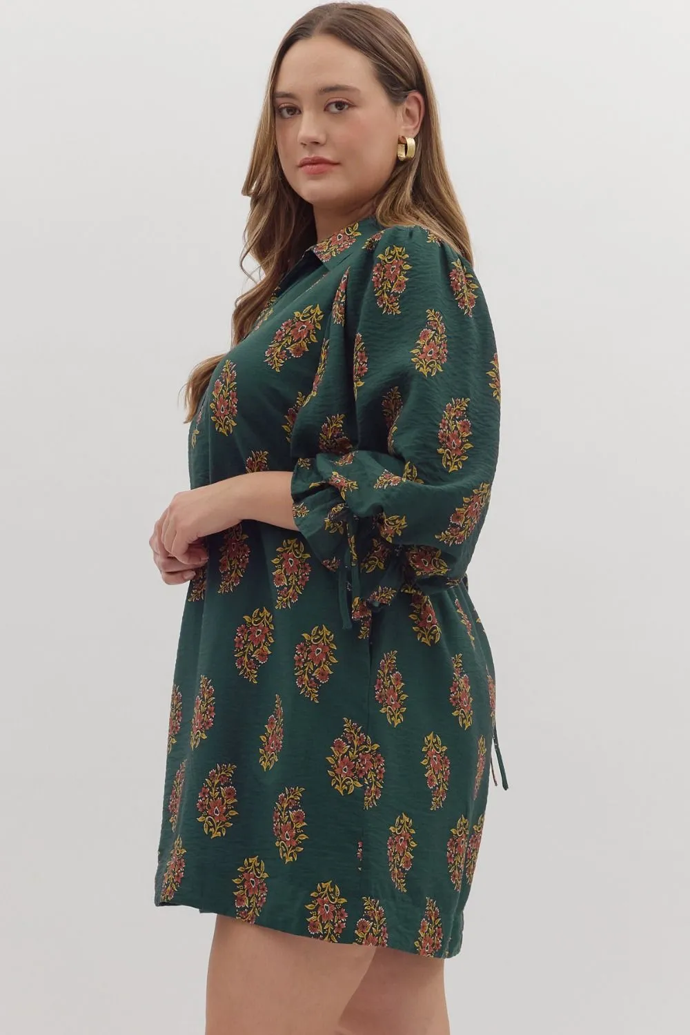 Parry Half Sleeve Mini Dress, Hunter Green | Plus Size sold by North & Main Clothing Company product image thumbnail 4