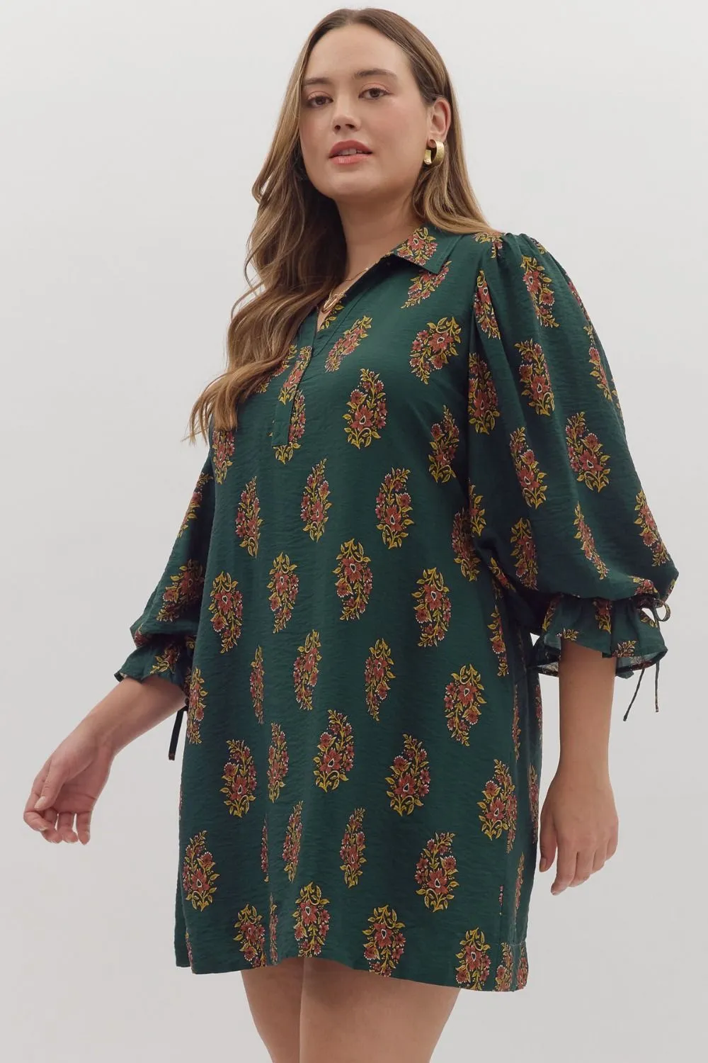 Parry Half Sleeve Mini Dress, Hunter Green | Plus Size sold by North & Main Clothing Company product image thumbnail 3