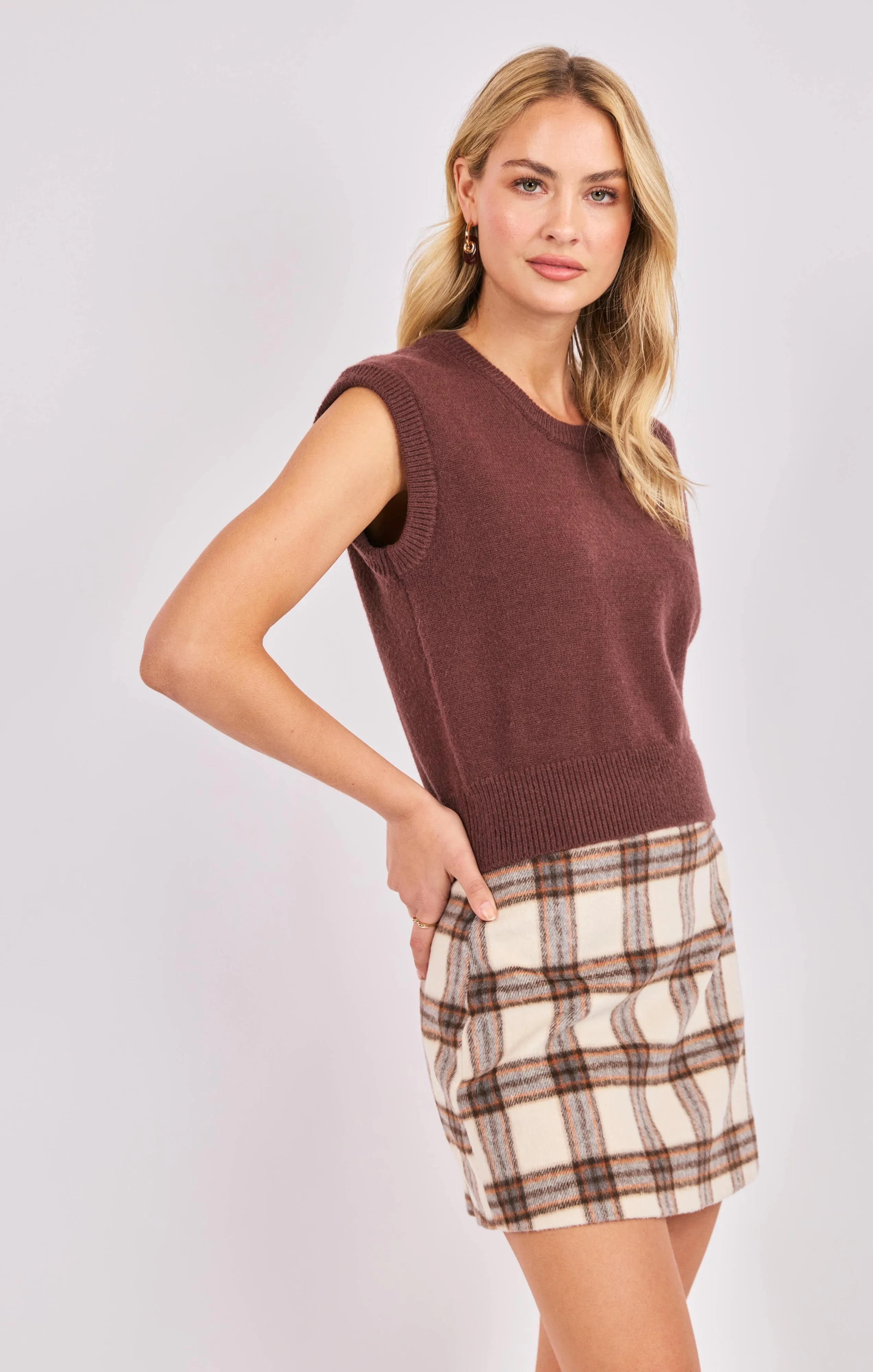 Giselle Sweater Vest, Brown | Sadie & Sage sold by North & Main Clothing Company product image thumbnail 5
